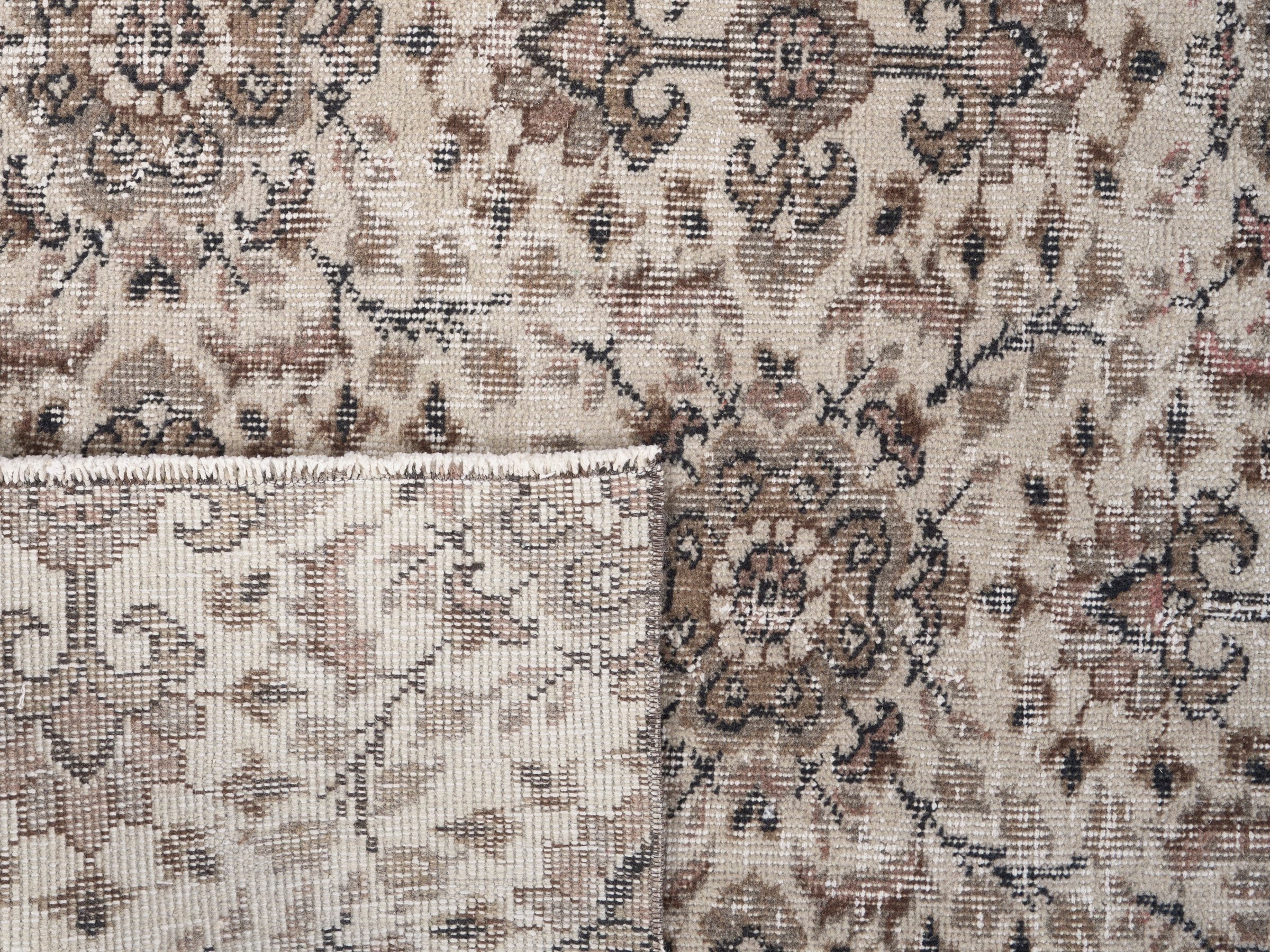 Turkish Isparta area rug in ivory and greige, view 10 of 10