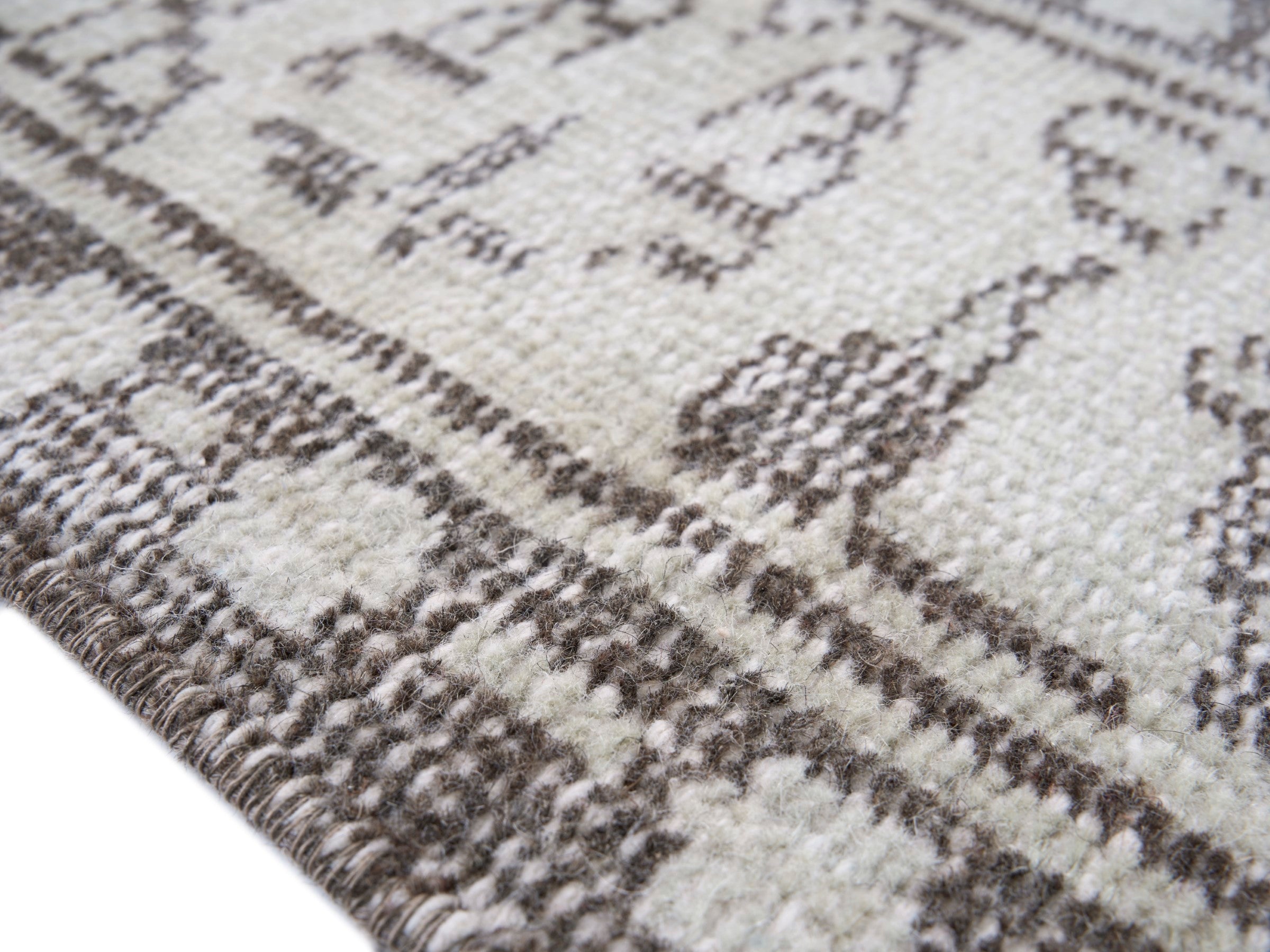 Turkish Manisa area rug in ivory and greige, view 6 of 10