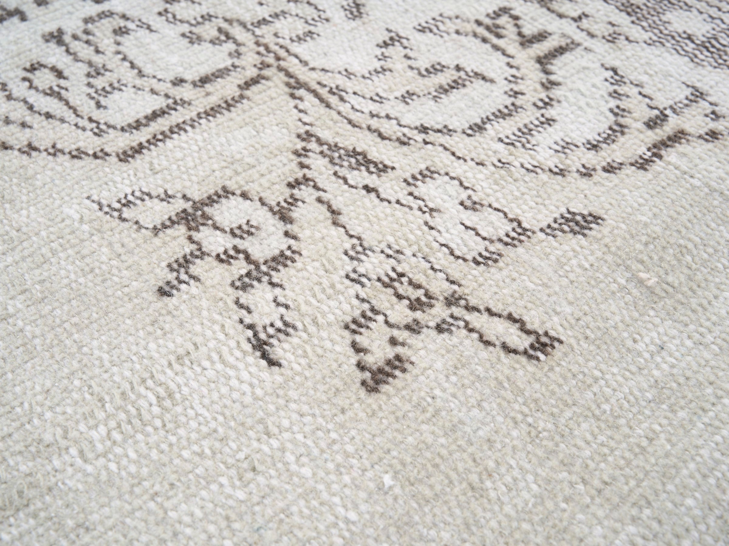 Turkish Manisa area rug in ivory and greige, view 7 of 10