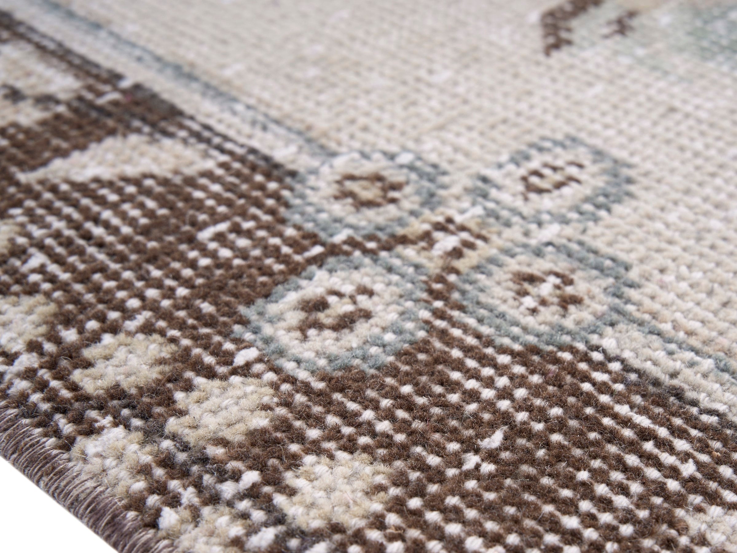 Turkish Isparta area rug in burgundy and ivory, view 6 of 10