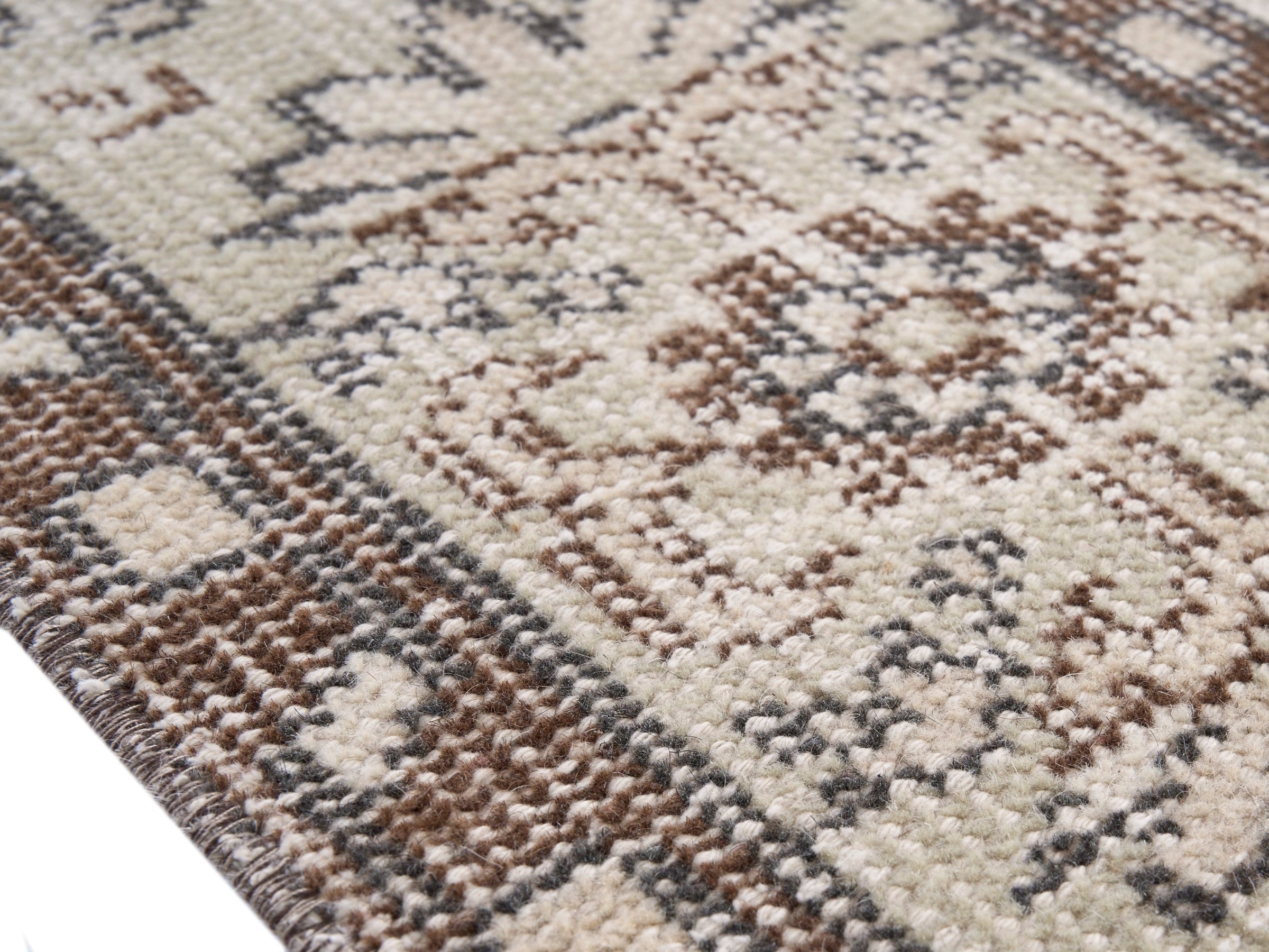 Turkish Isparta area rug in ivory and greige, view 6 of 10