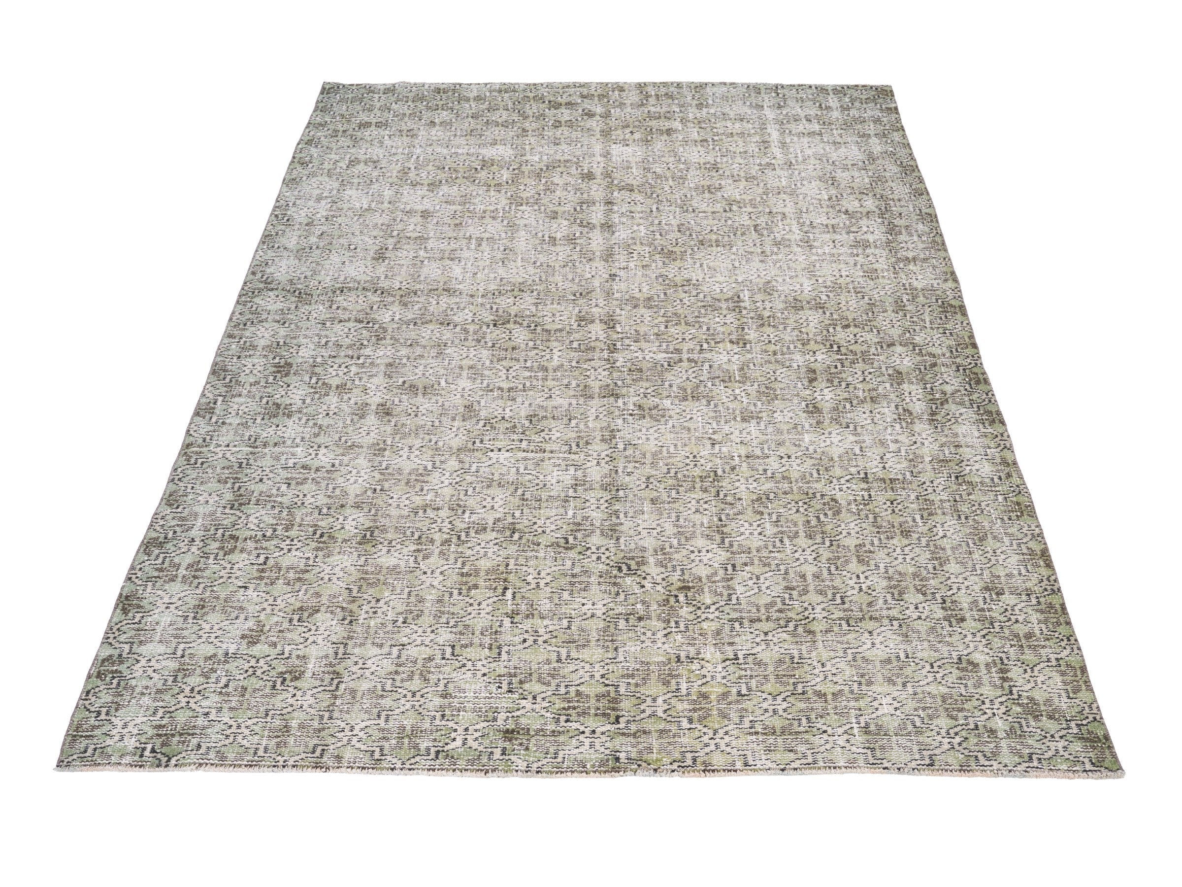 Turkish Manisa area rug in taupe and greige, view 2 of 10