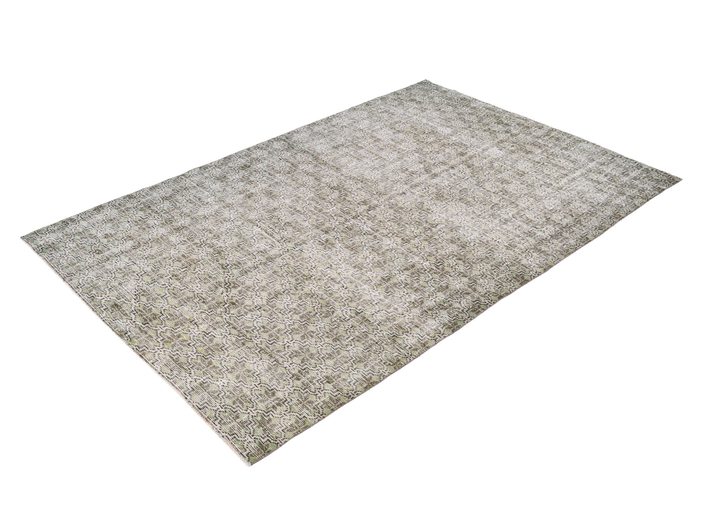 Turkish Manisa area rug in taupe and greige, view 3 of 10