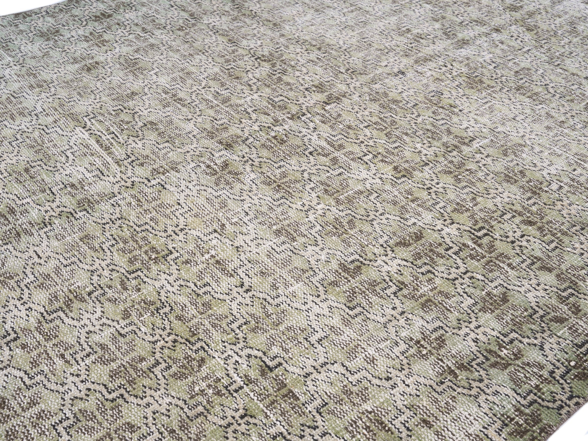 Turkish Manisa area rug in taupe and greige, view 5 of 10