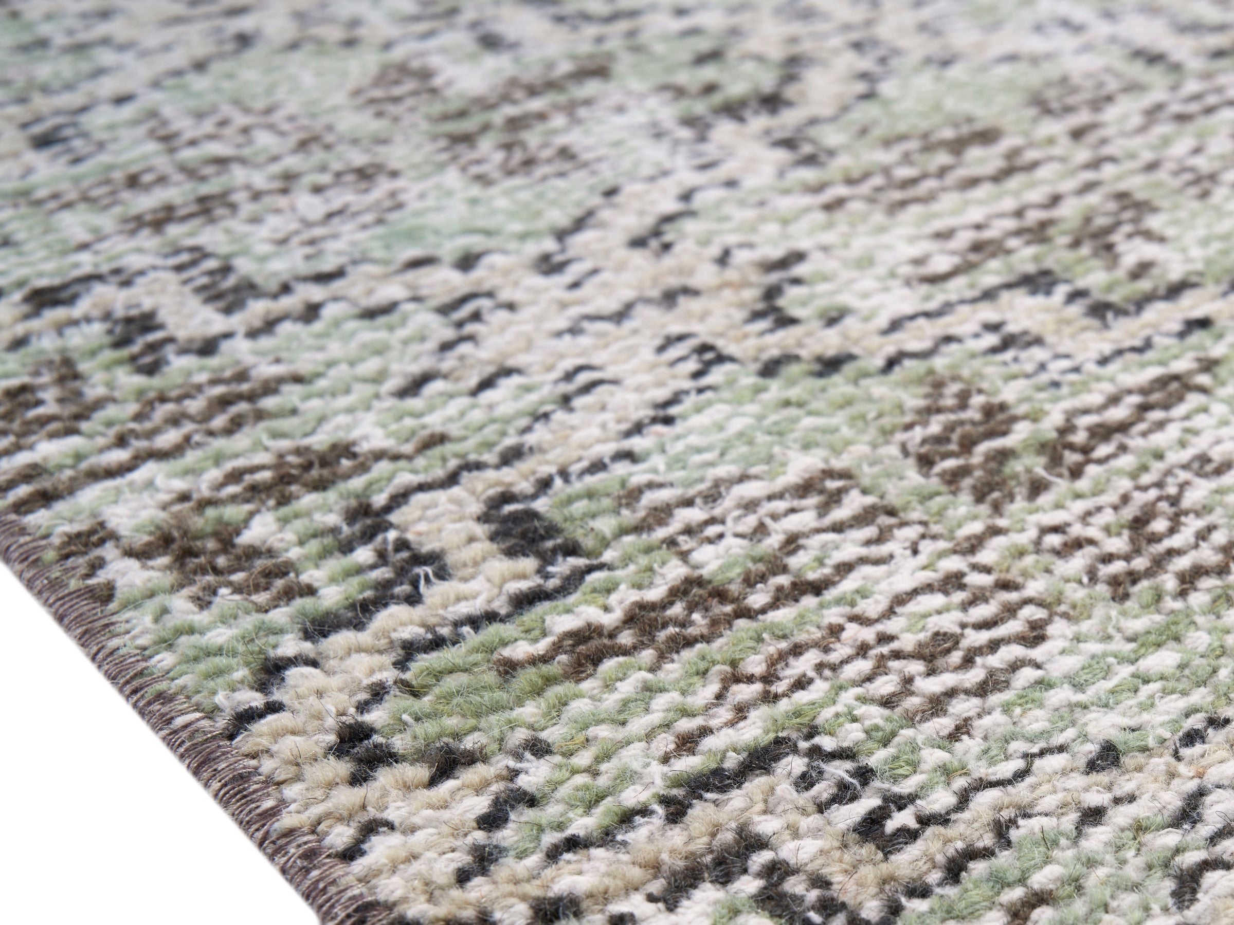 Turkish Manisa area rug in taupe and greige, view 6 of 10