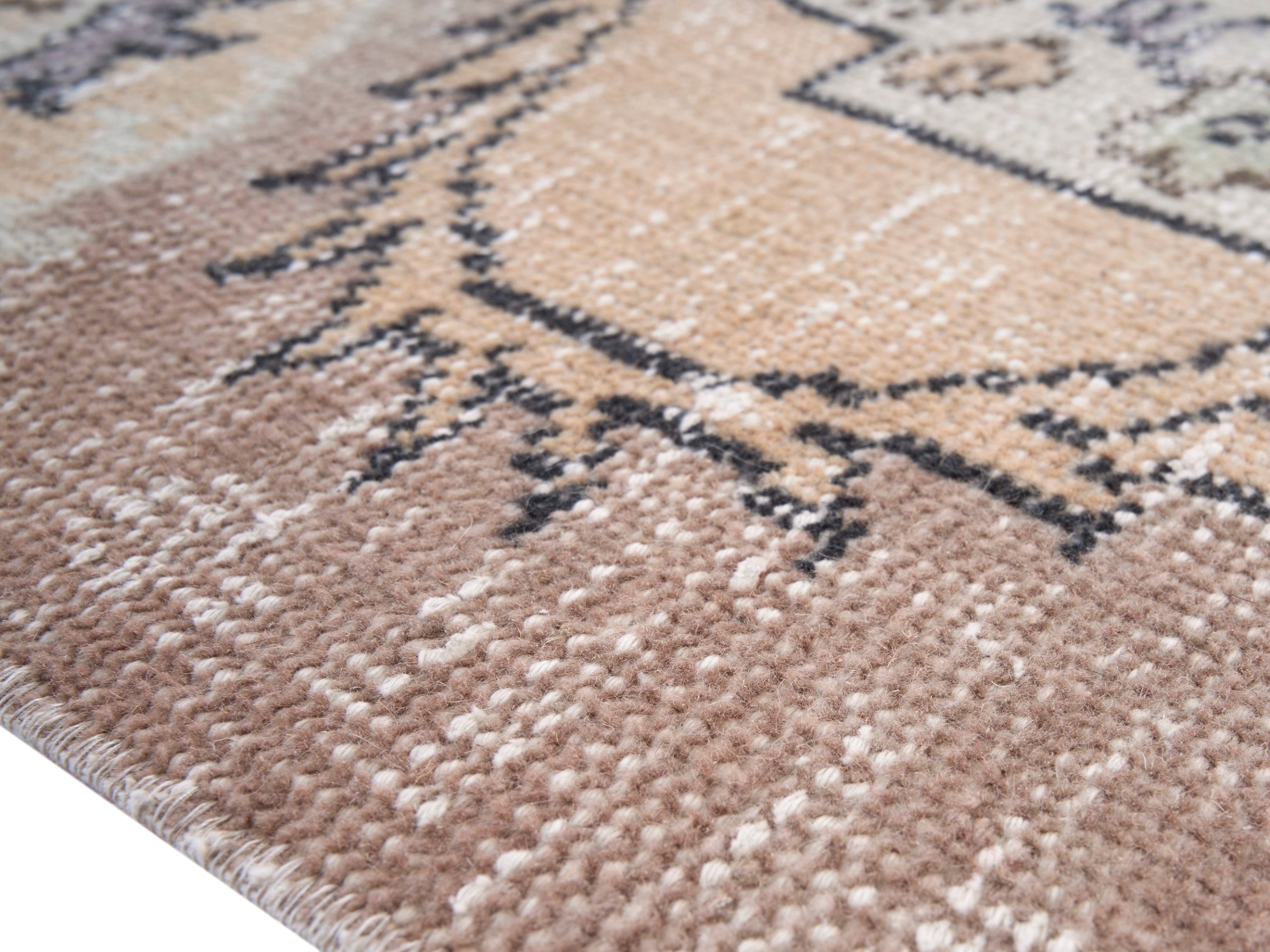Turkish Isparta area rug in cream and greige, view 6 of 10