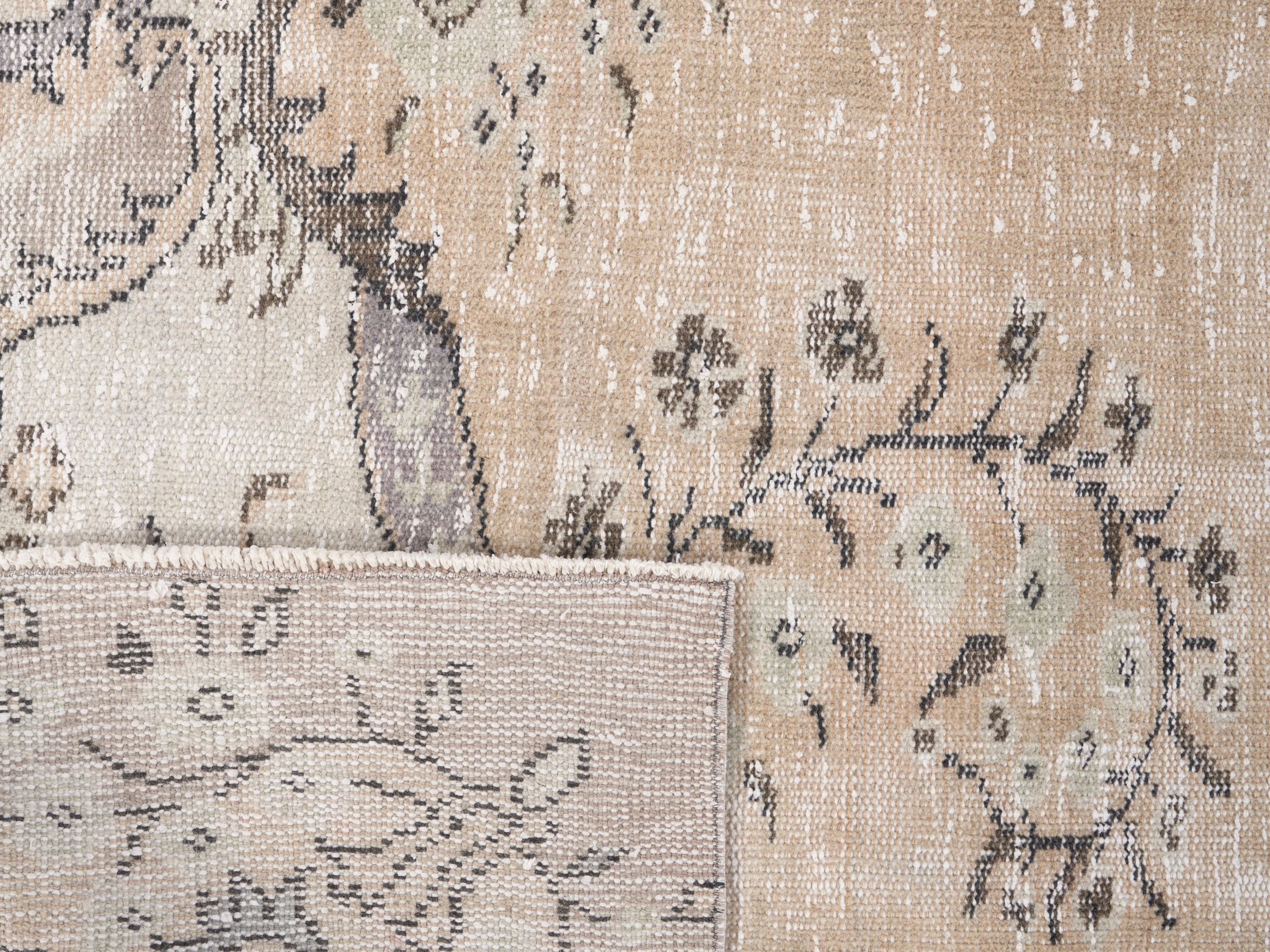 Turkish Isparta area rug in cream and greige, view 10 of 10