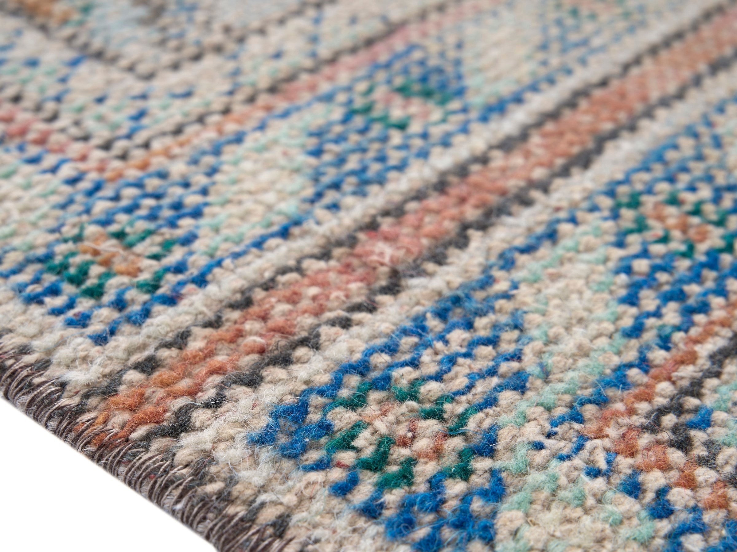 Turkish Isparta runner rug in muted pink and cream, view 6 of 10