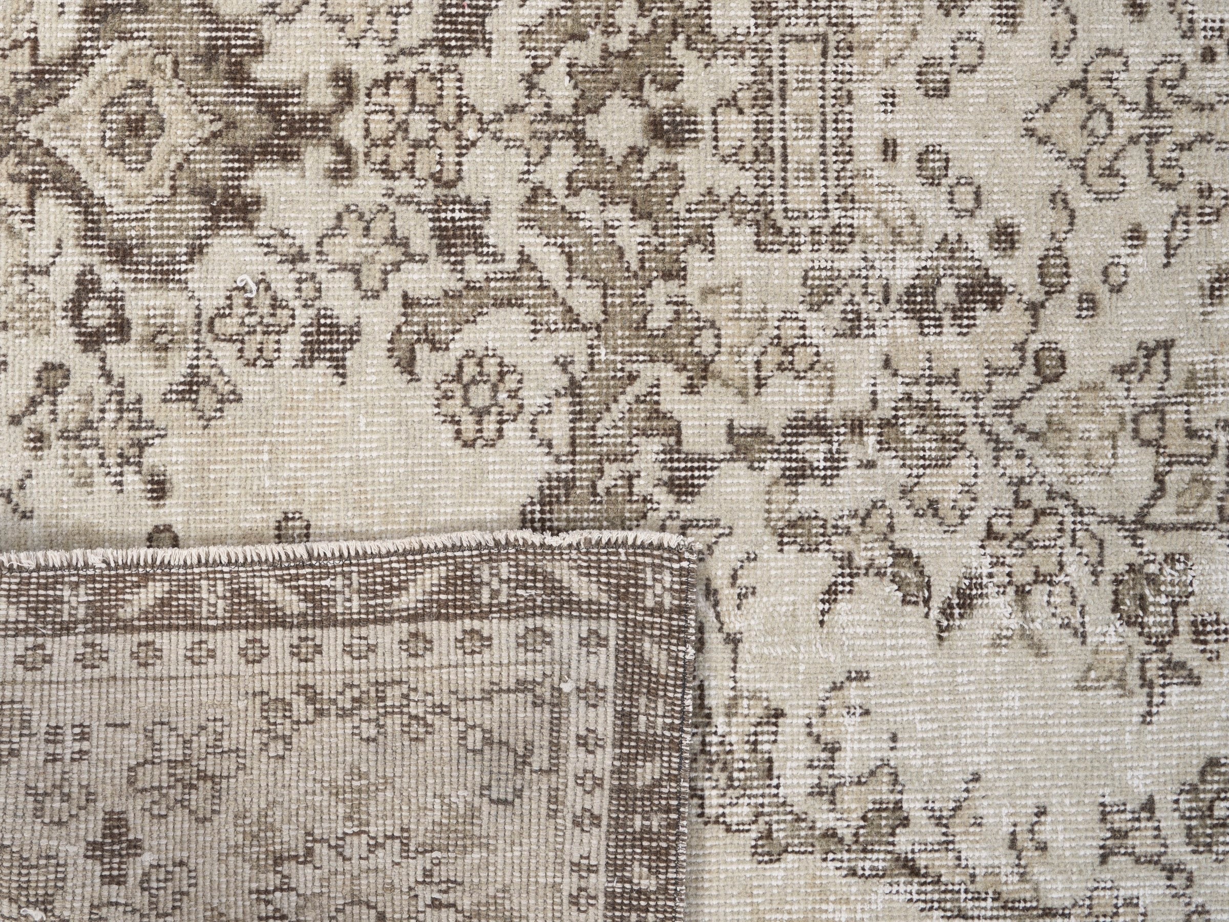 Turkish Isparta area rug in cream and taupe, view 10 of 10