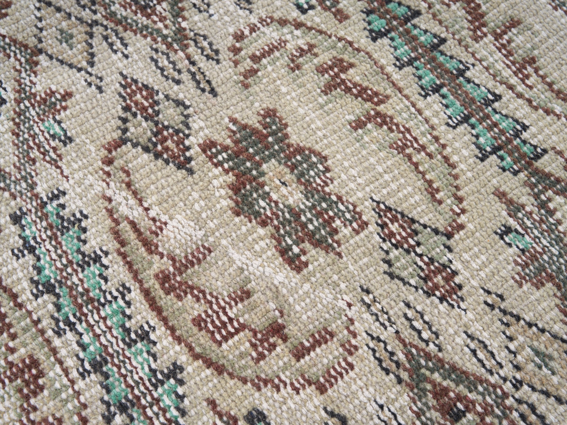 Turkish Manisa area rug in cream and greige, view 7 of 10