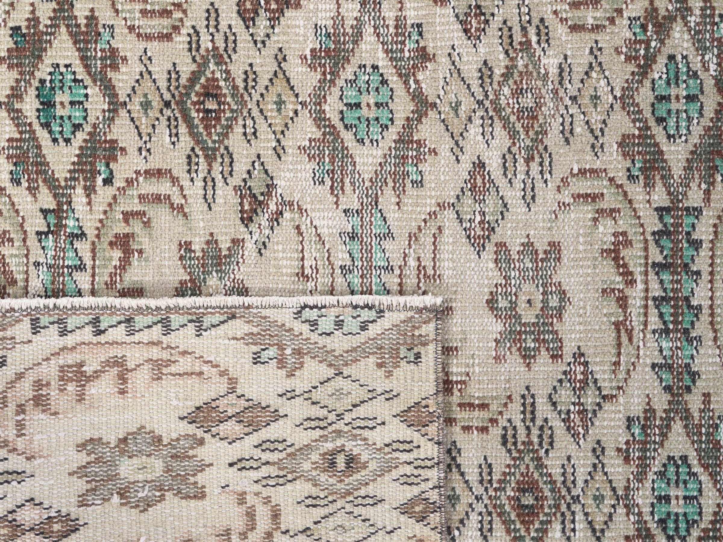 Turkish Manisa area rug in cream and greige, view 10 of 10