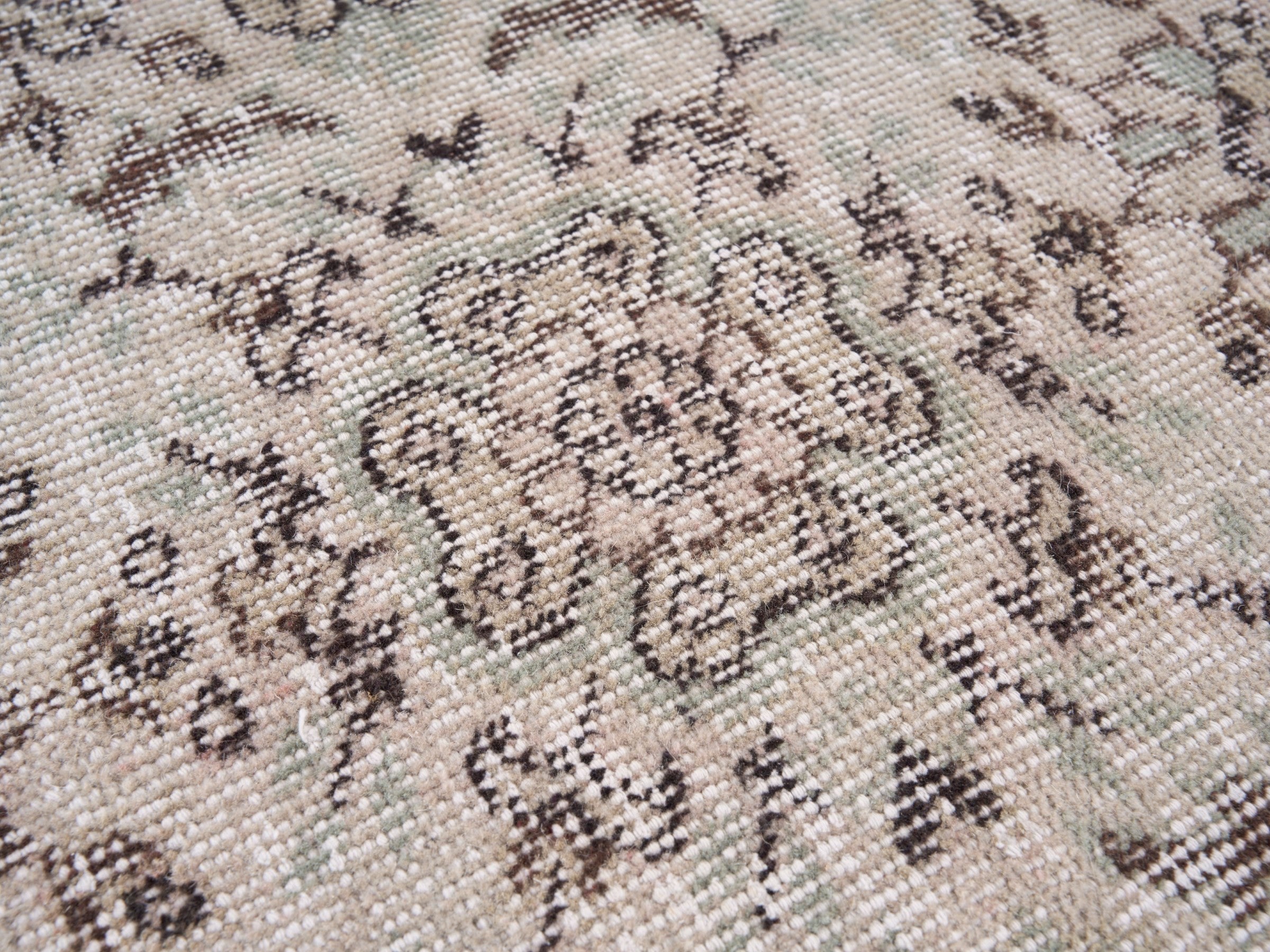 Turkish Isparta area rug in cream and greige, view 7 of 10