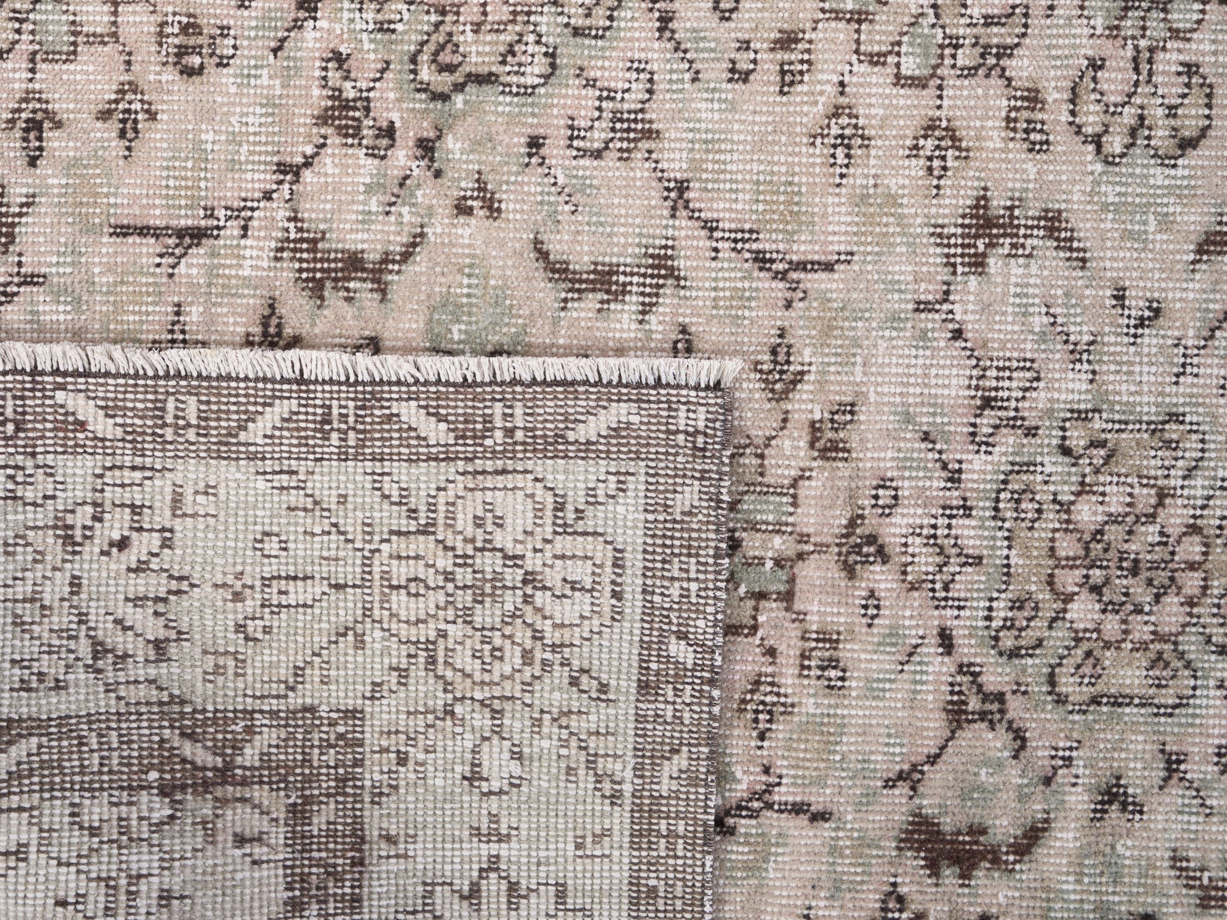 Turkish Isparta area rug in cream and greige, view 10 of 10