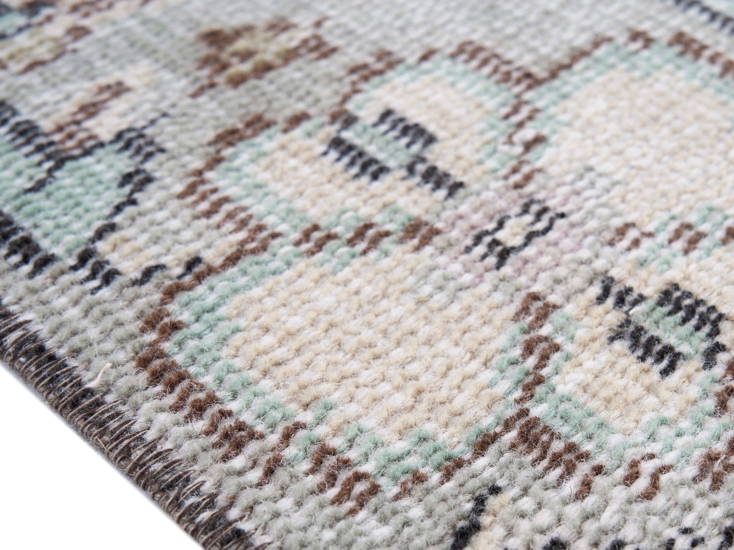 Turkish Manisa area rug in ivory and greige, view 6 of 10
