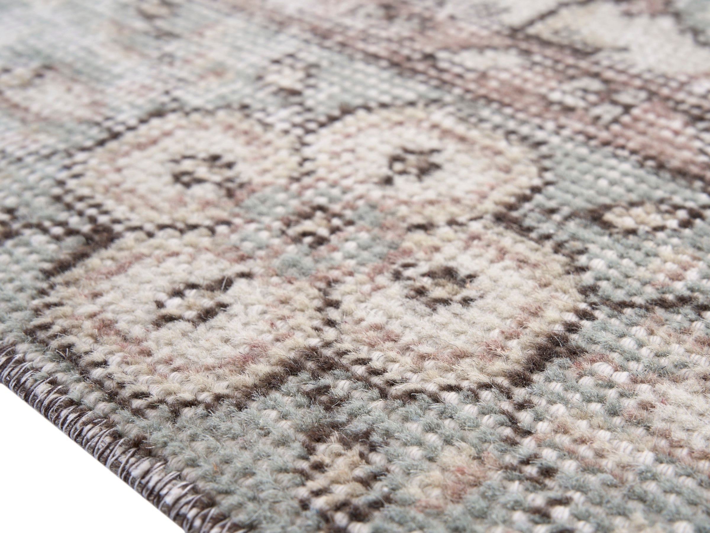 Turkish Isparta area rug in cream and greige, view 6 of 10