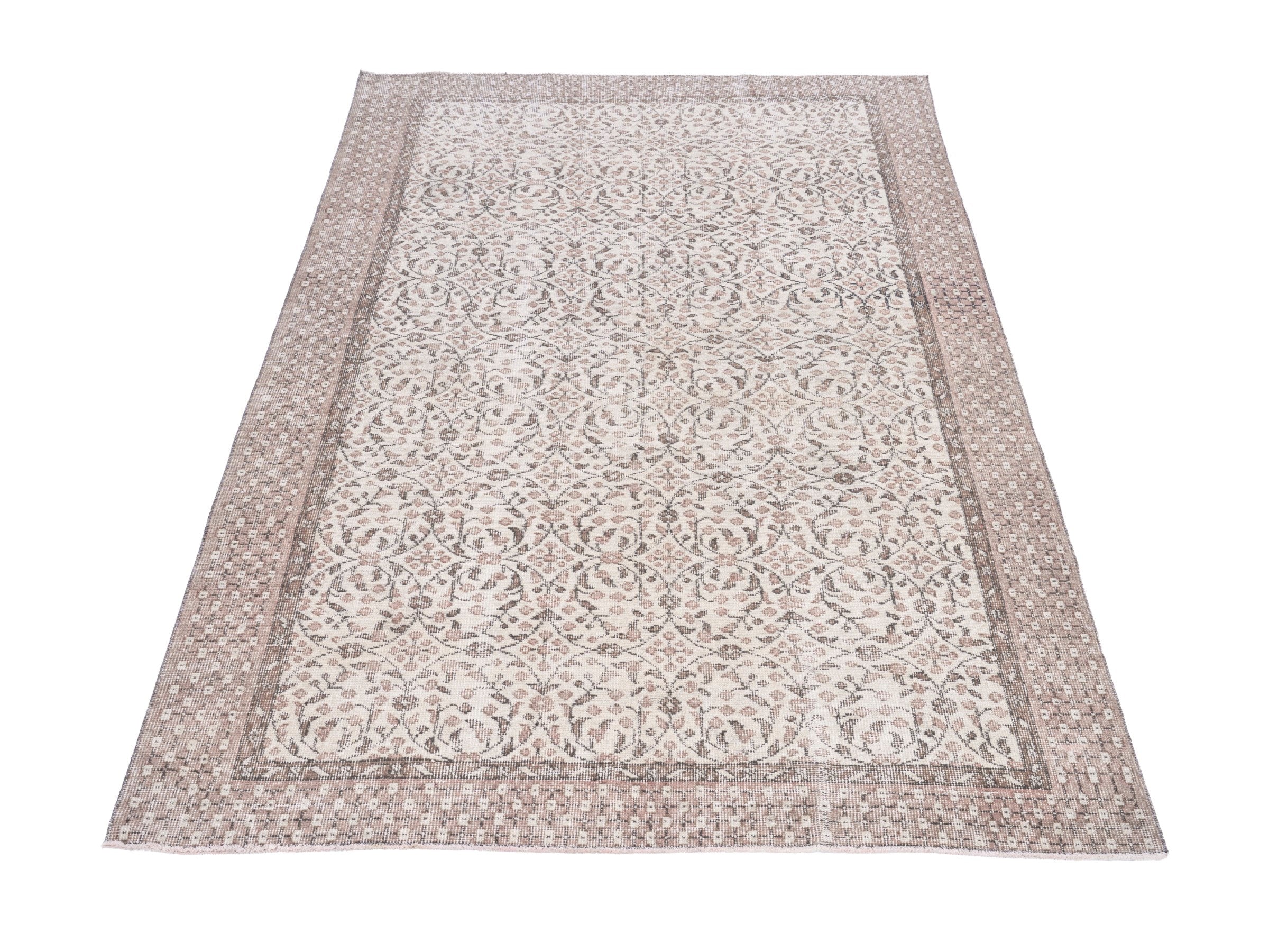Turkish Isparta area rug in ivory and greige, view 2 of 10