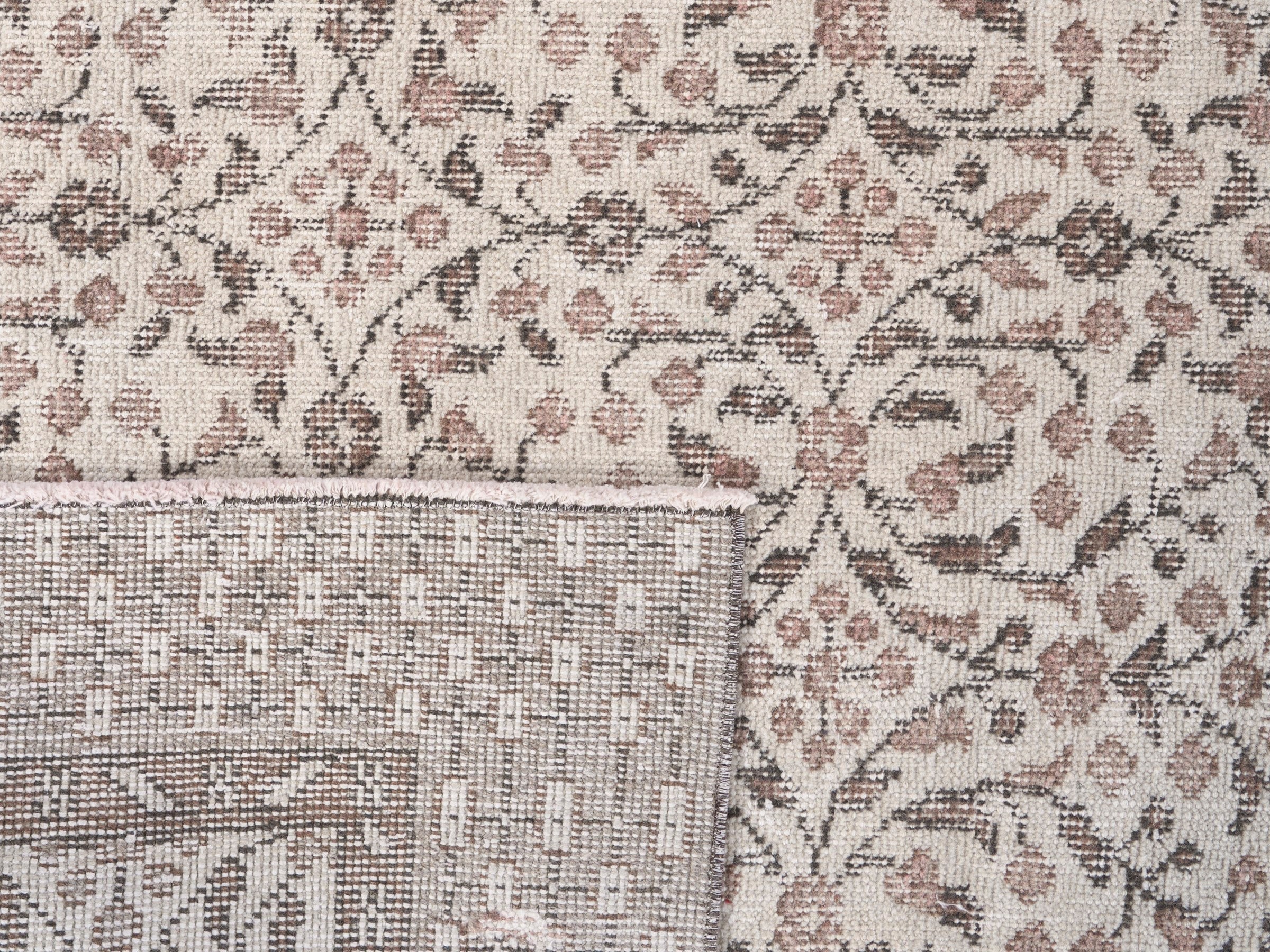 Turkish Isparta area rug in ivory and greige, view 10 of 10