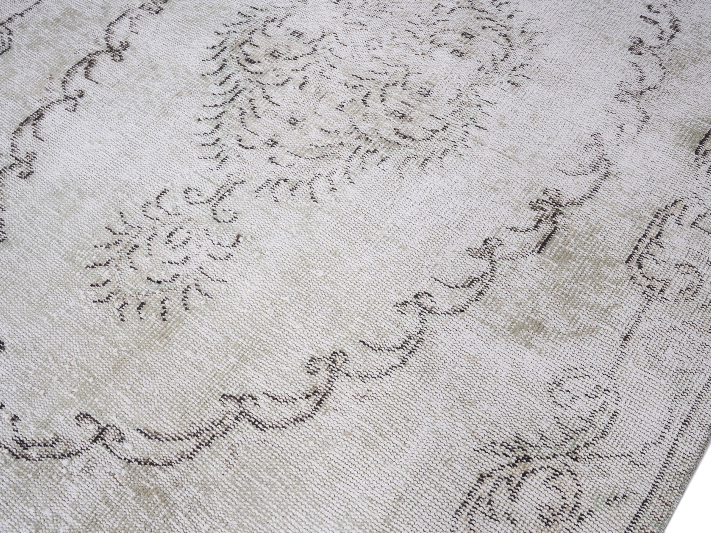 Turkish Manisa area rug in cream and greige, view 5 of 10