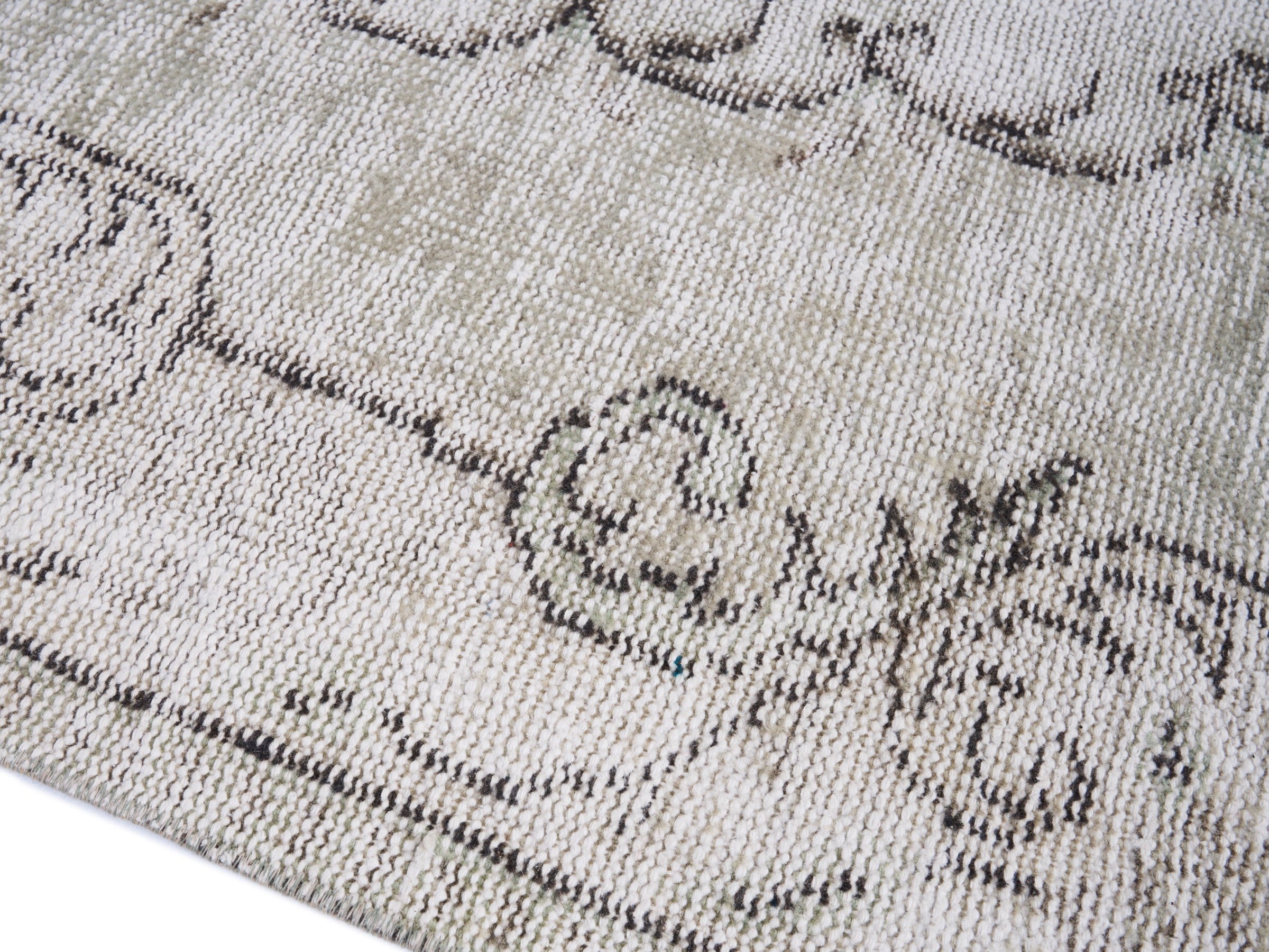 Turkish Manisa area rug in cream and greige, view 6 of 10