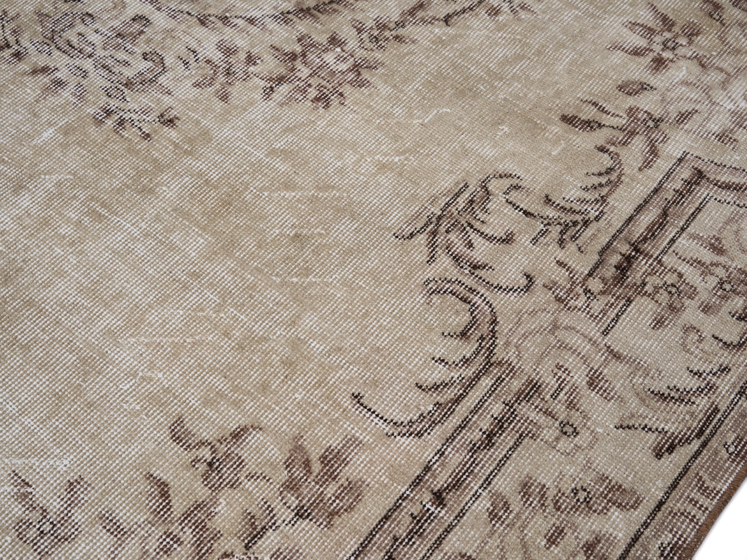 Turkish Isparta area rug in cream and greige, view 4 of 10