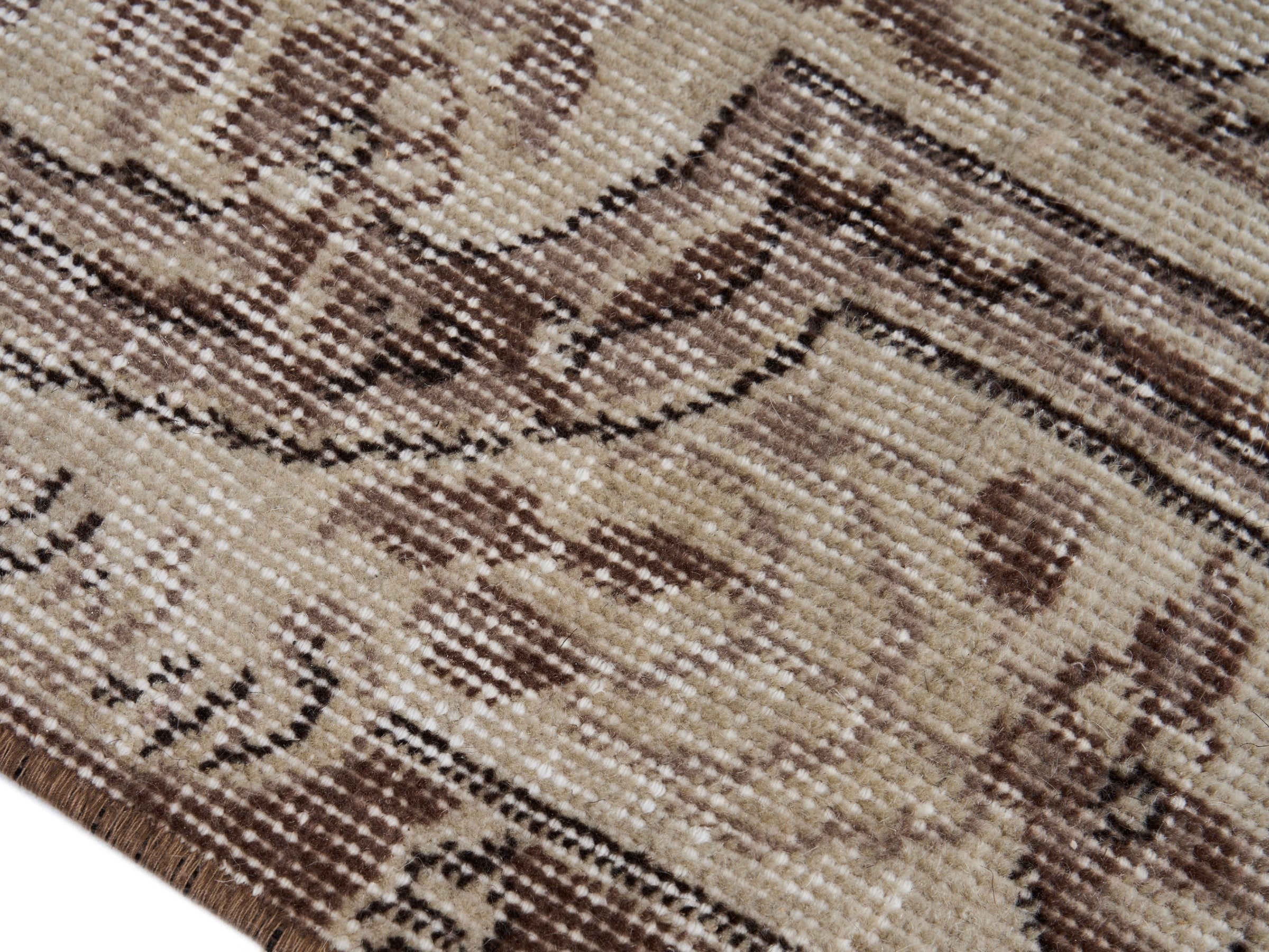 Turkish Isparta area rug in cream and greige, view 6 of 10