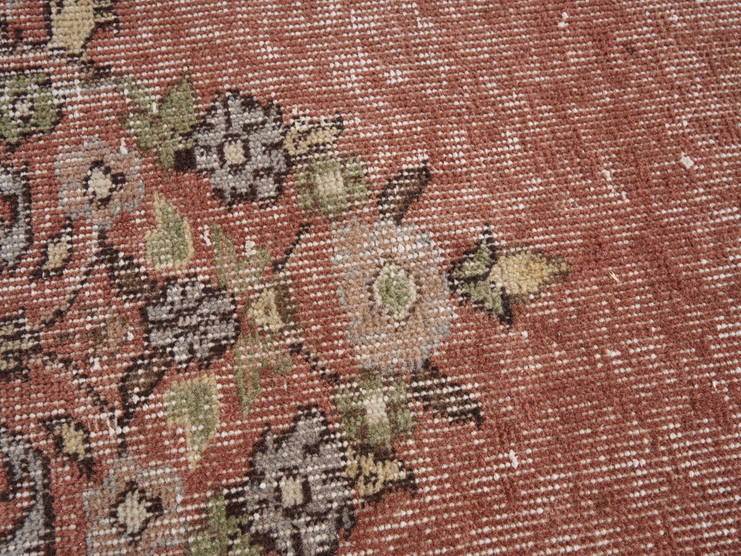 Turkish Isparta area rug in muted pink and ivory, view 7 of 10