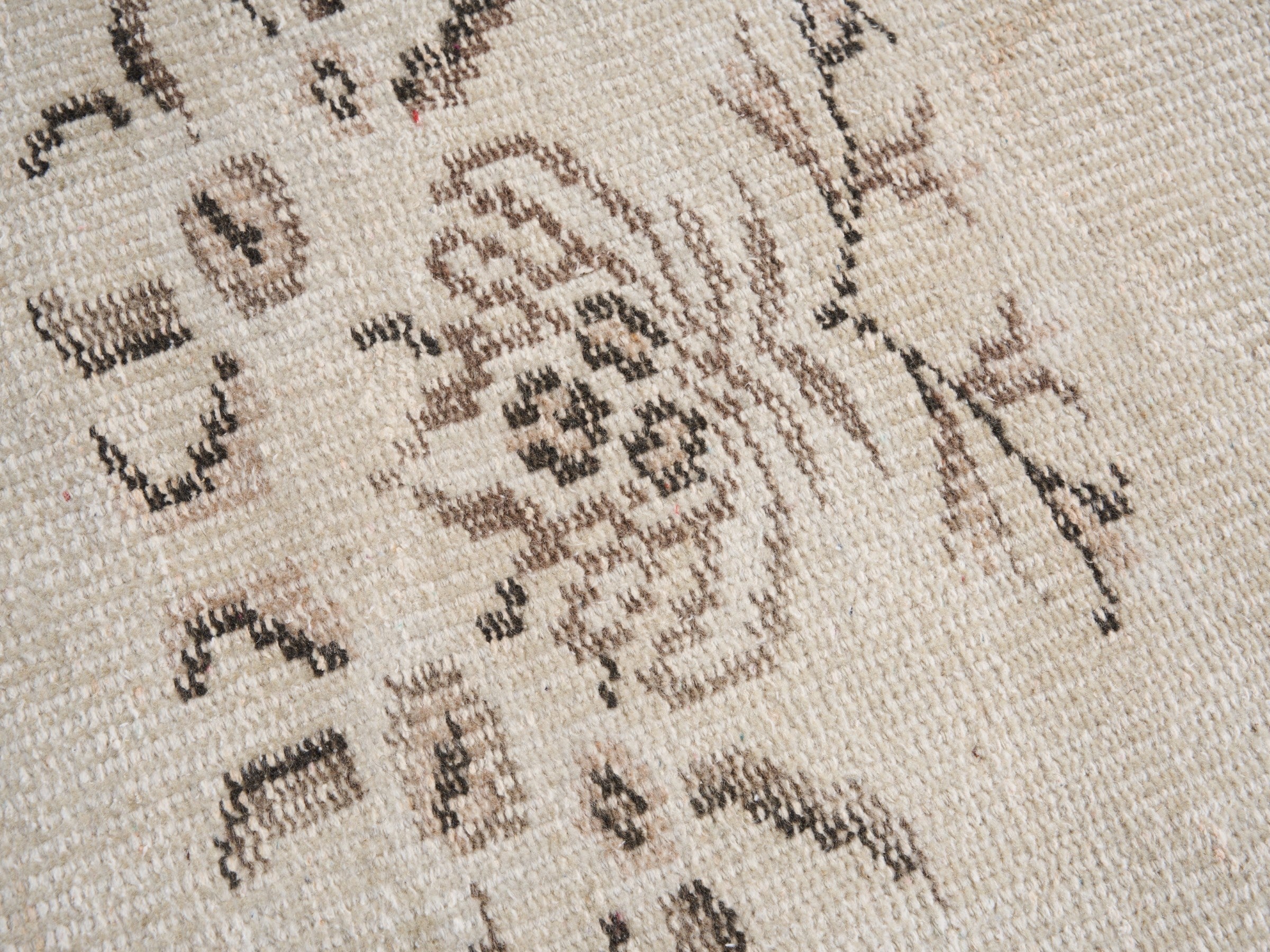 Turkish Manisa area rug in ivory and greige, view 7 of 10