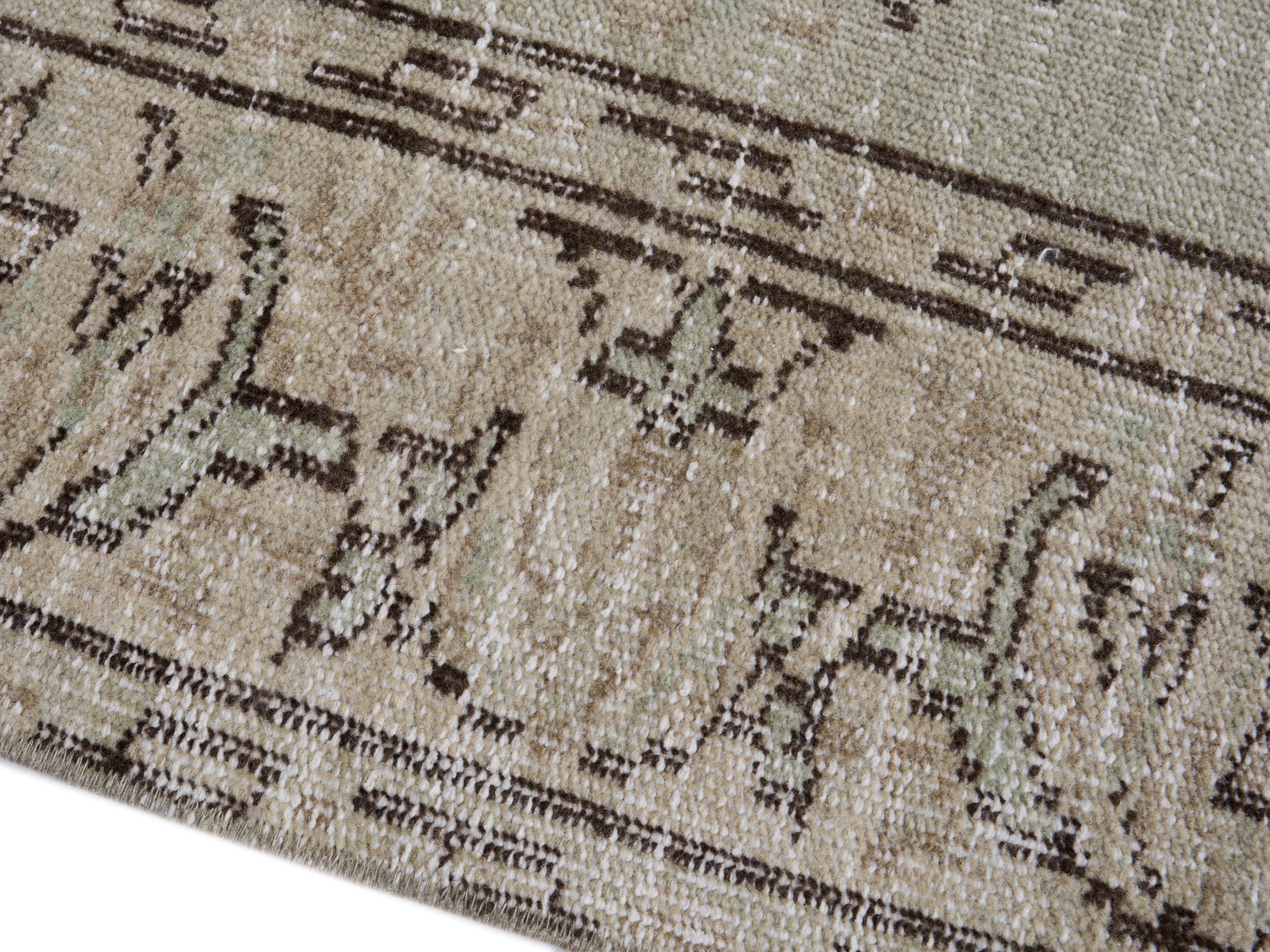 Turkish Manisa area rug in greige, view 6 of 10