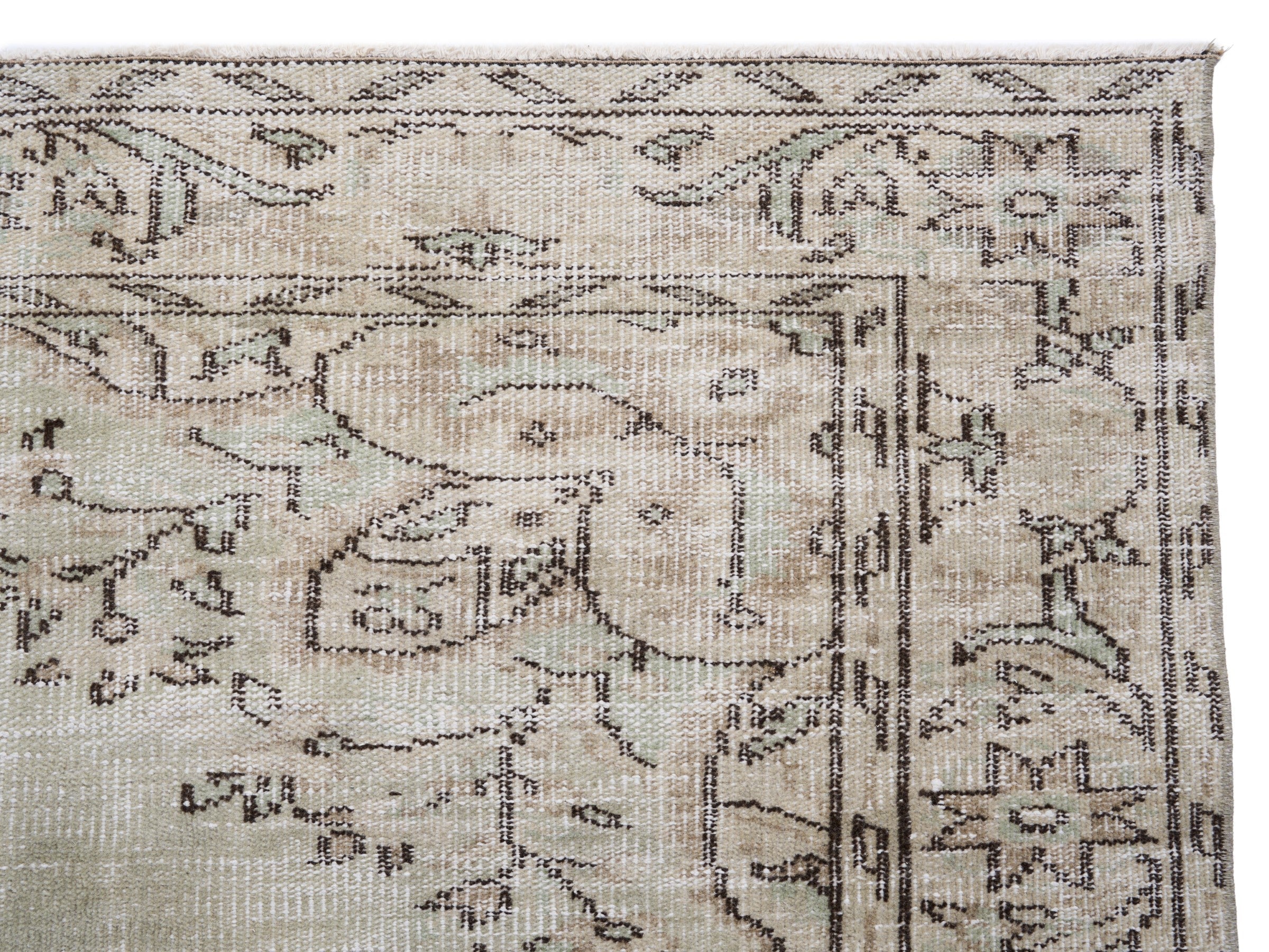 Turkish Manisa area rug in greige, view 8 of 10