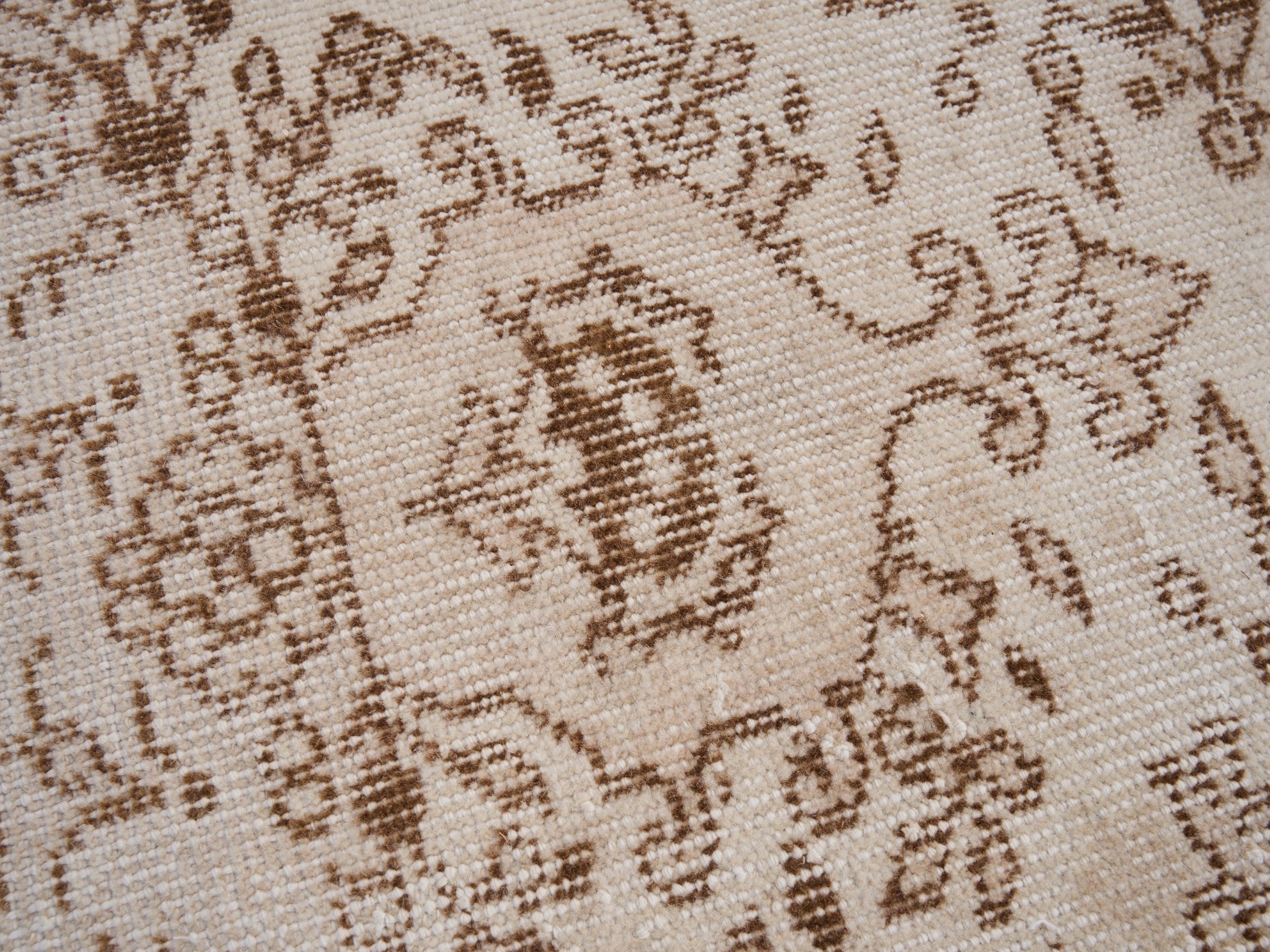 Turkish Isparta area rug in cream and greige, view 7 of 10