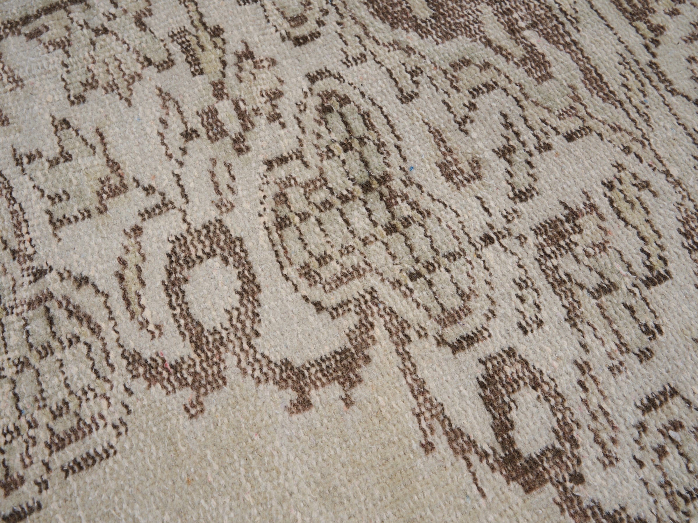 Turkish Manisa area rug in cream and faded red, view 7 of 10