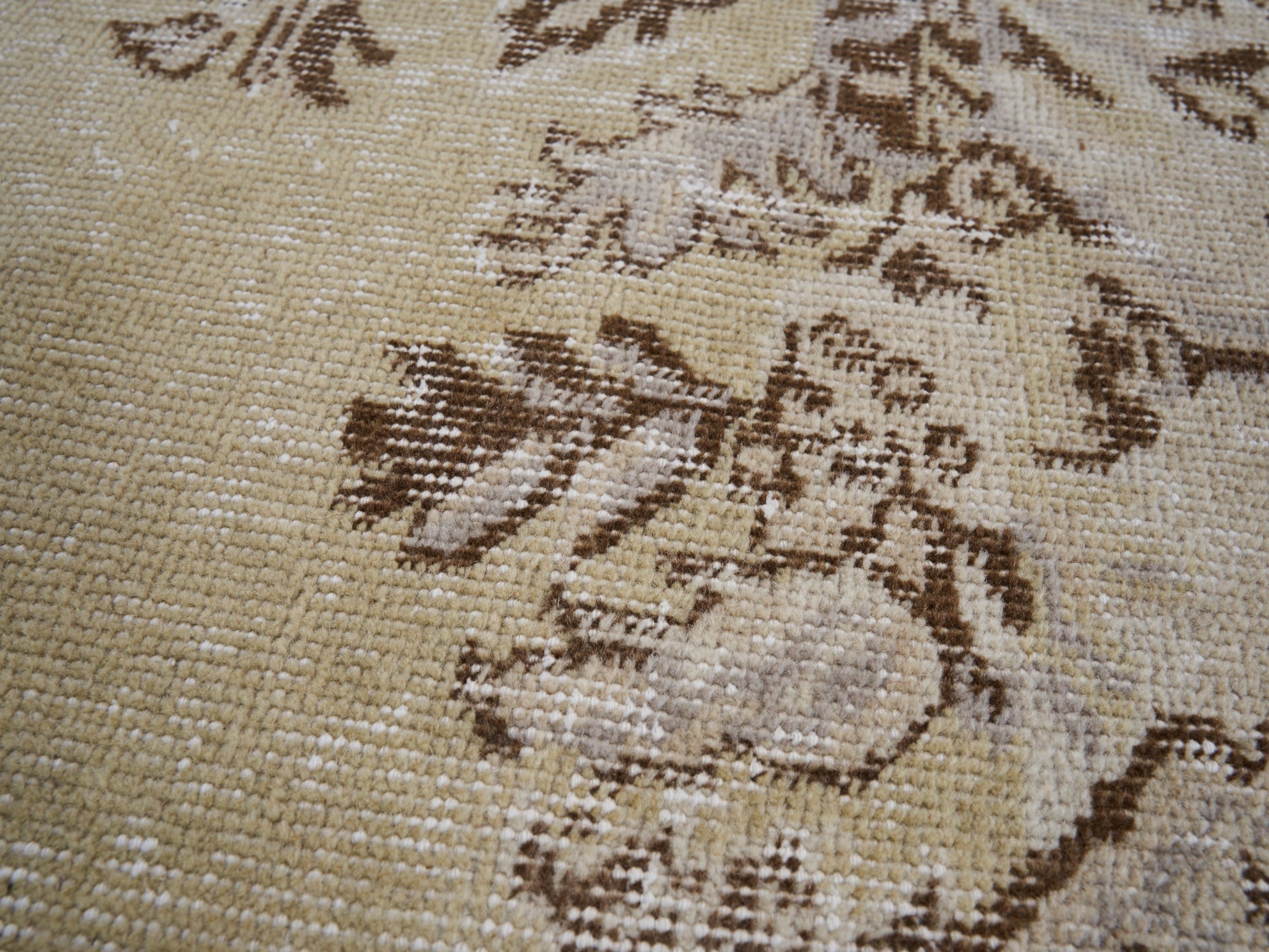 Turkish Isparta area rug in cream and taupe, view 8 of 10