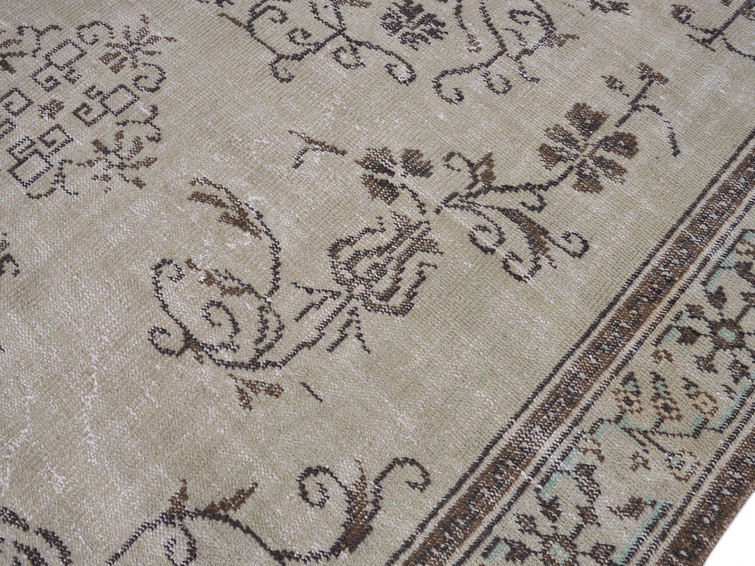Turkish Manisa oversized rug in ivory and greige, view 5 of 10