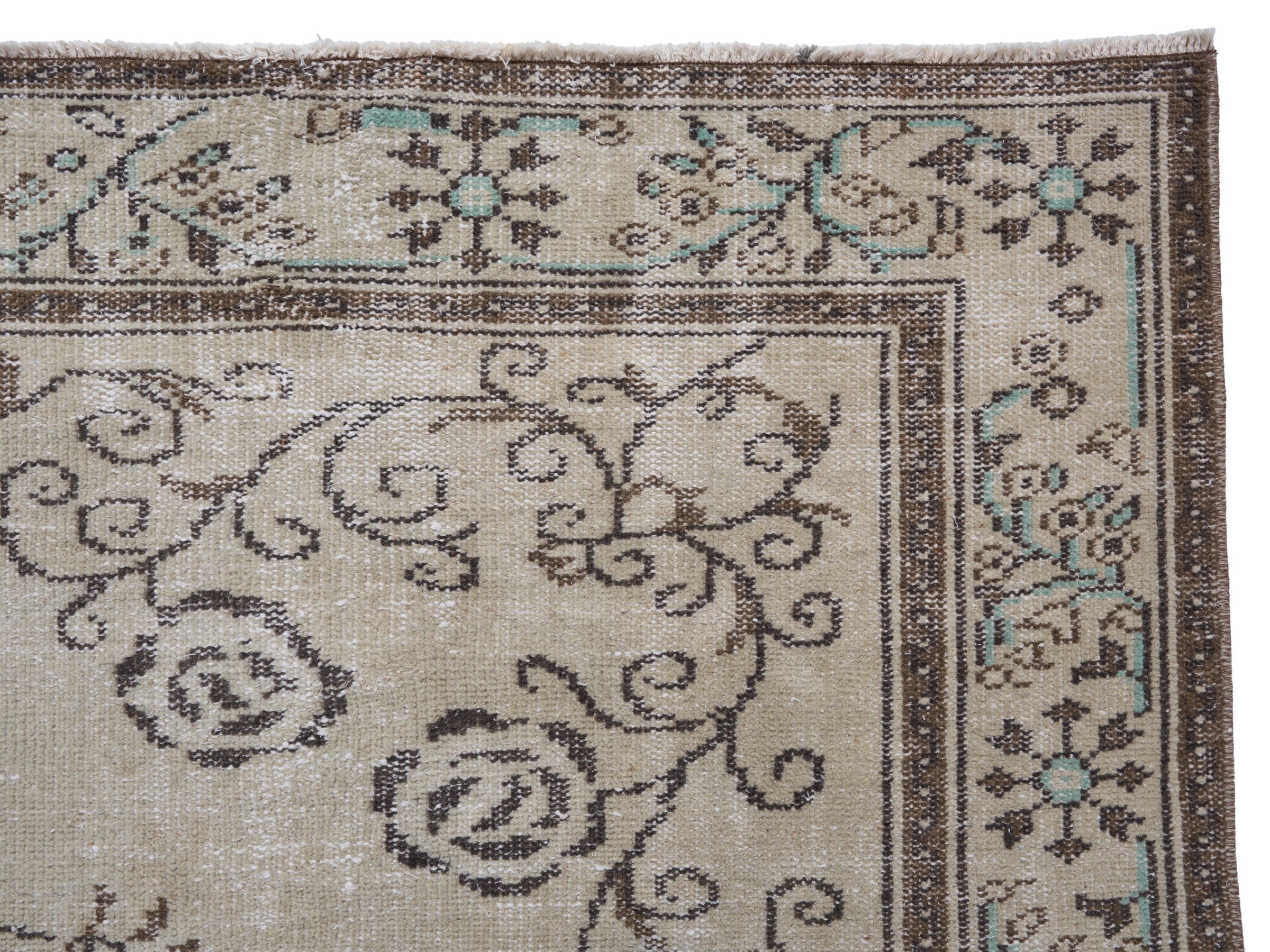 Turkish Manisa oversized rug in ivory and greige, view 6 of 10