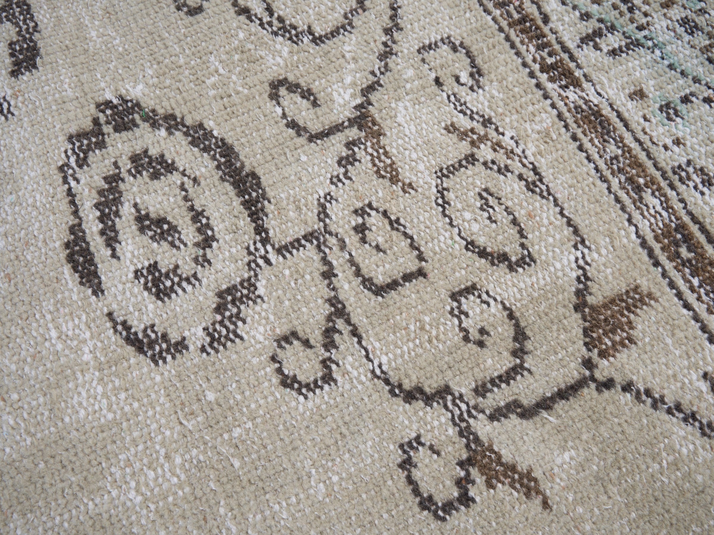 Turkish Manisa oversized rug in ivory and greige, view 8 of 10