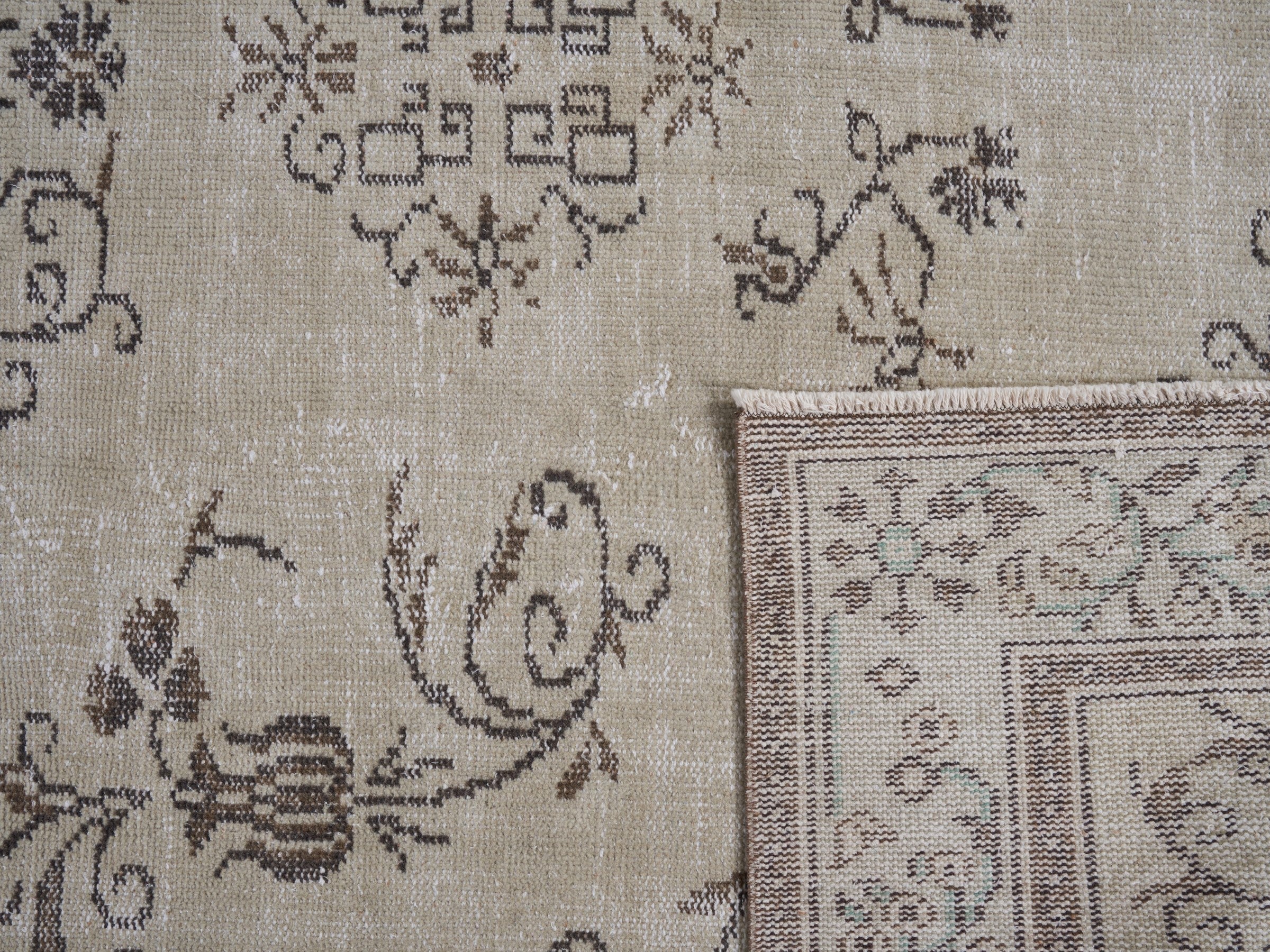 Turkish Manisa oversized rug in ivory and greige, view 10 of 10