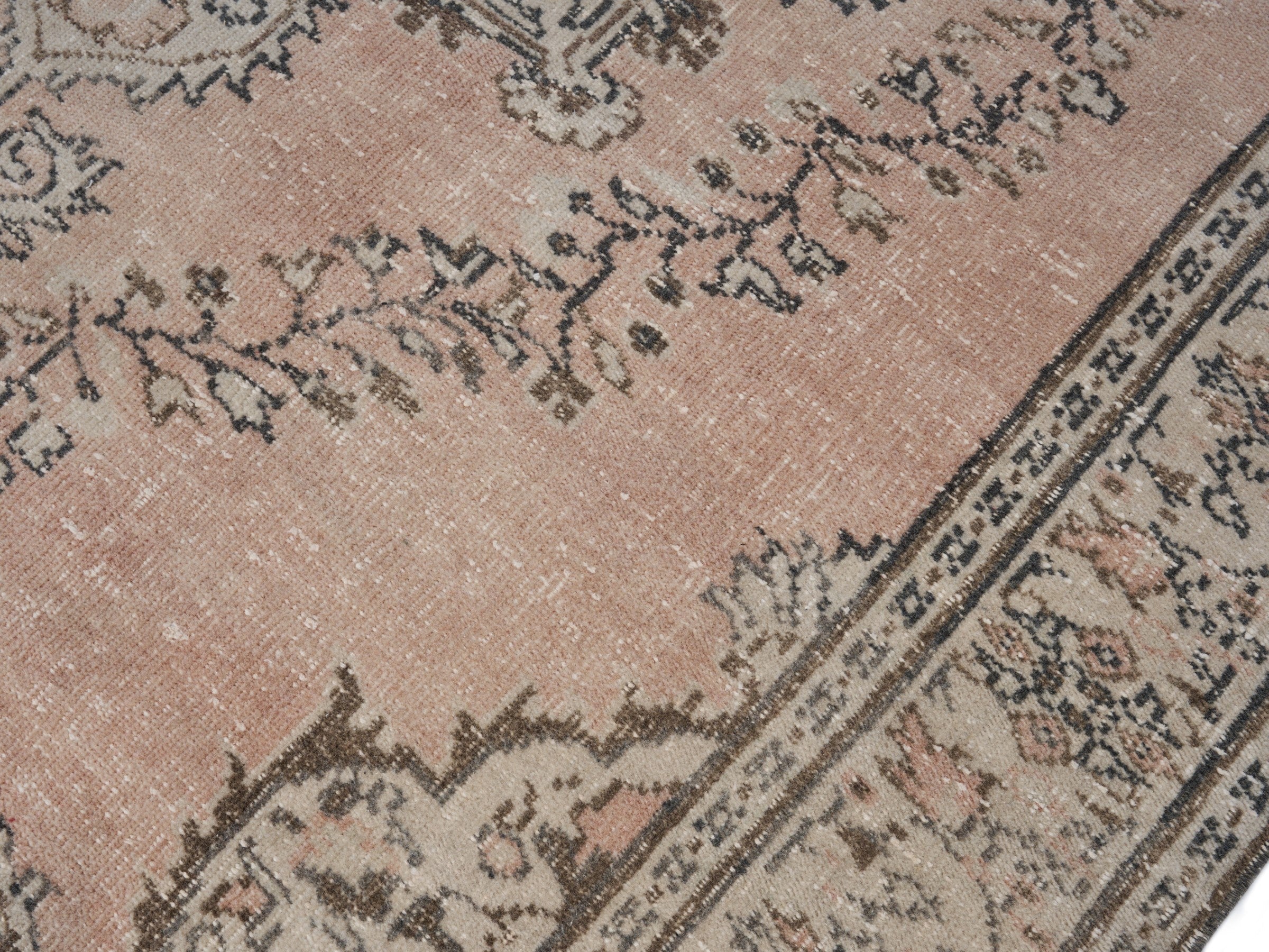 Turkish Manisa area rug in tan and greige, view 5 of 10