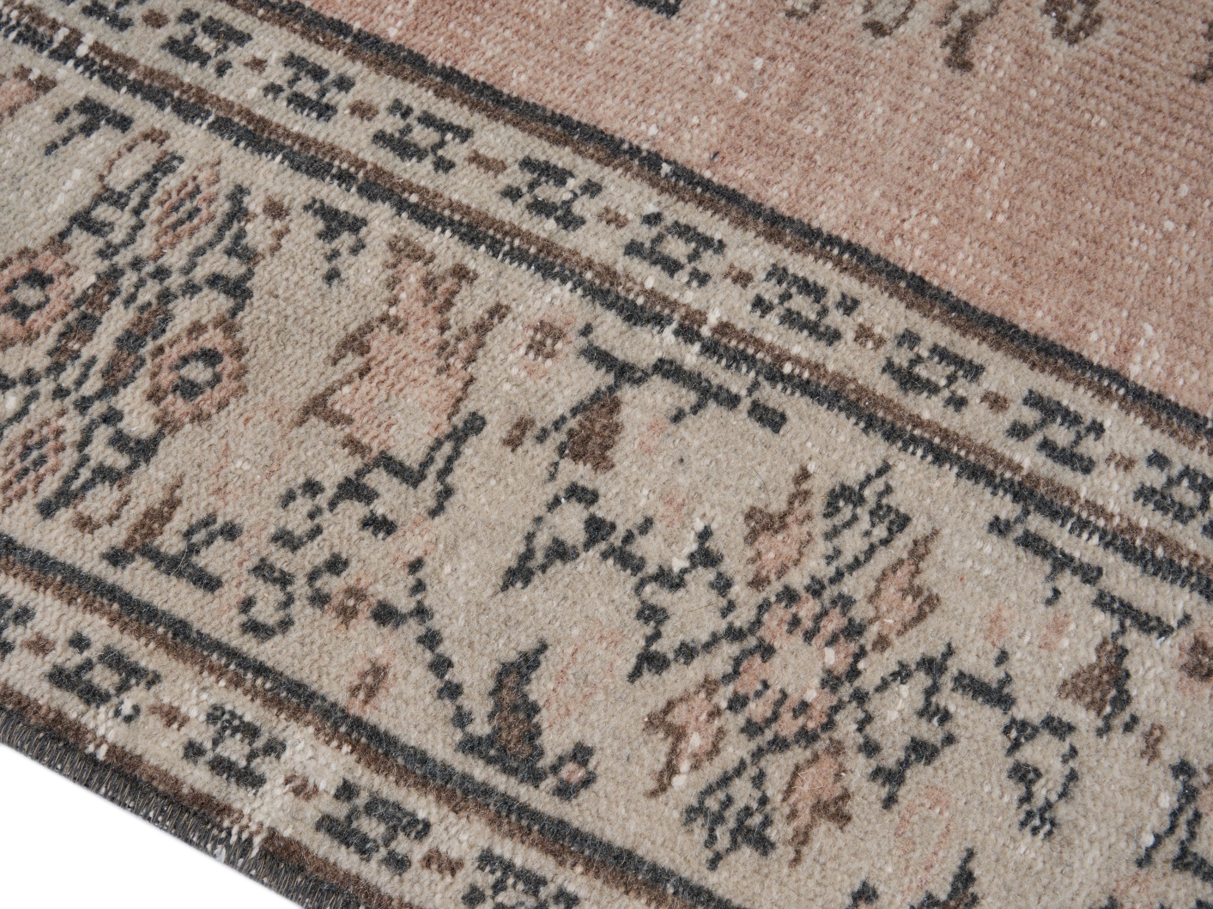 Turkish Manisa area rug in tan and greige, view 6 of 10