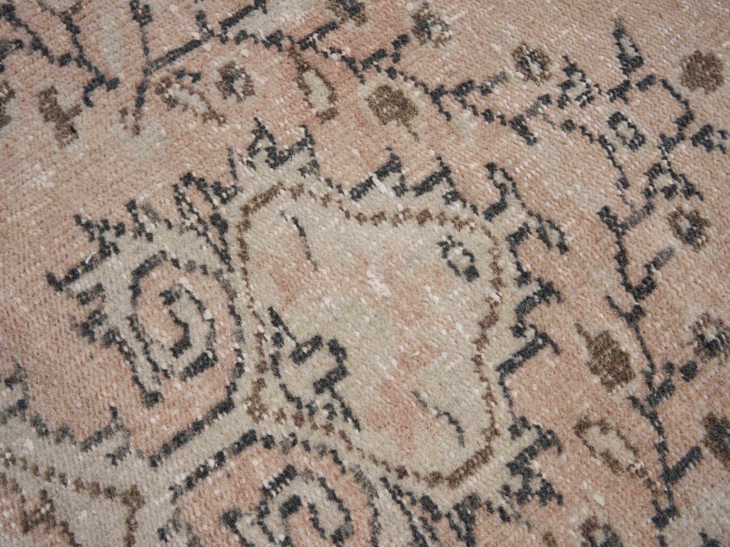 Turkish Manisa area rug in tan and greige, view 7 of 10