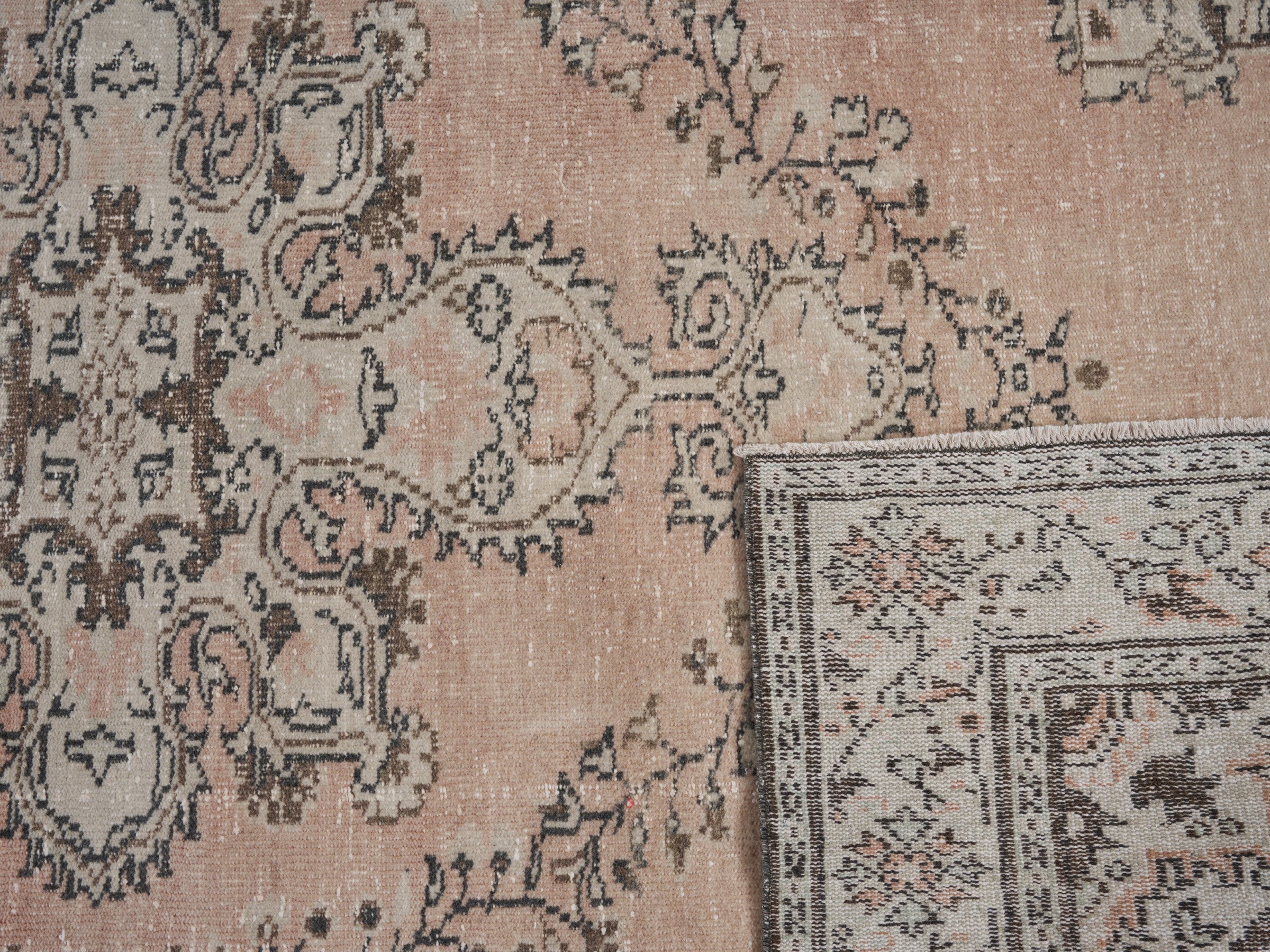 Turkish Manisa area rug in tan and greige, view 10 of 10