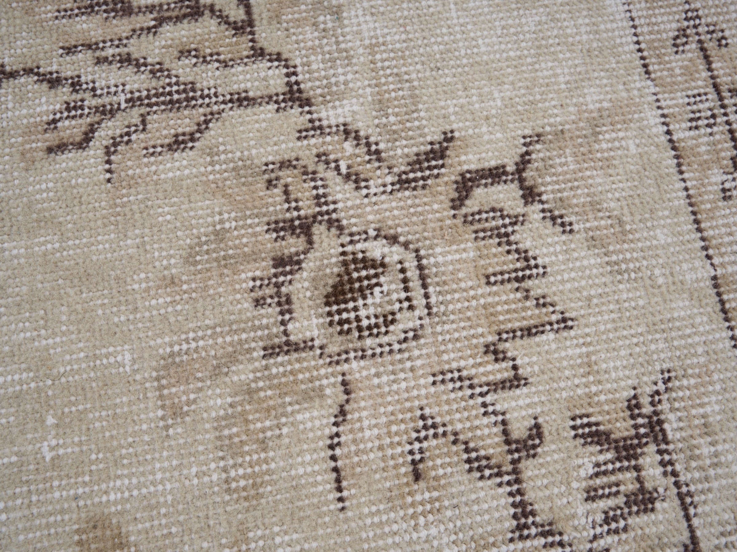 Turkish Isparta area rug in cream and taupe, view 7 of 10