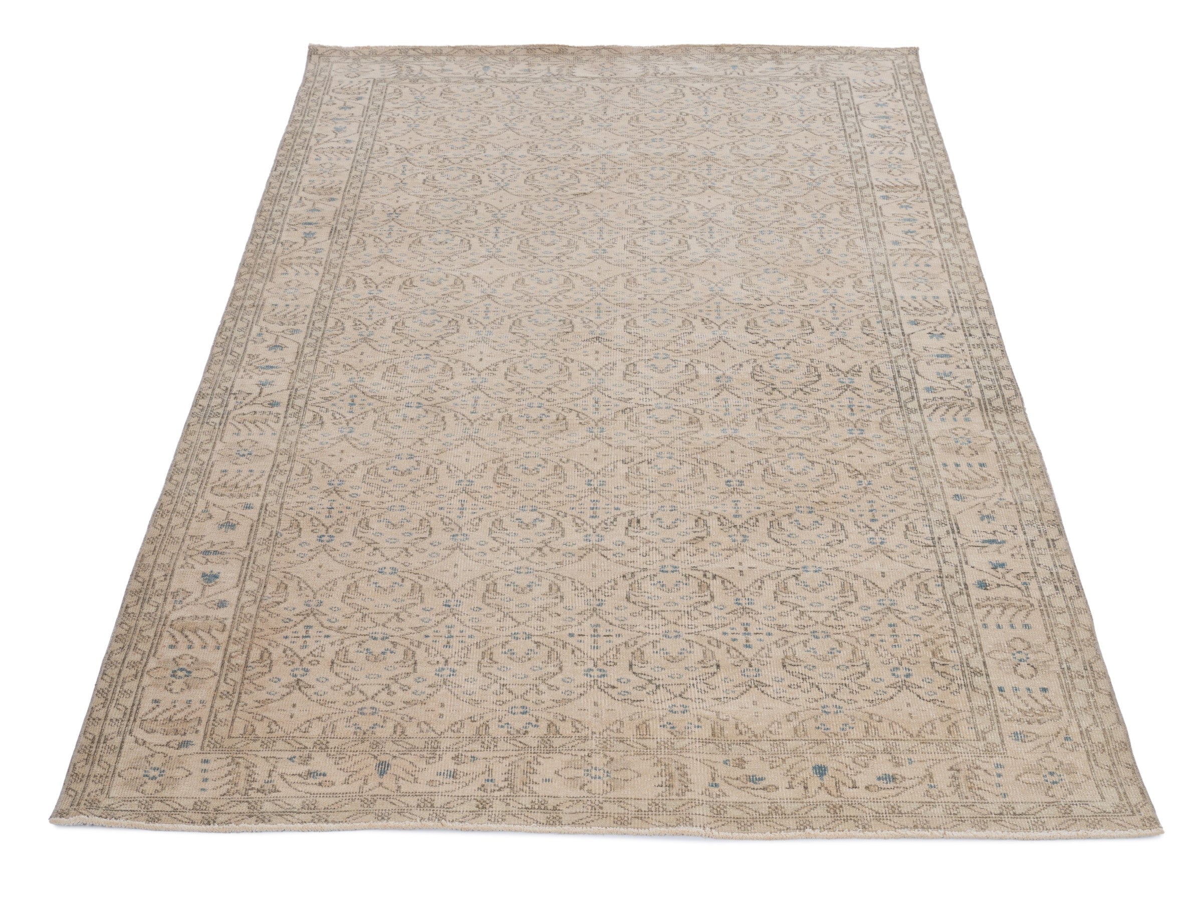 Turkish Isparta area rug in taupe and greige, view 2 of 10
