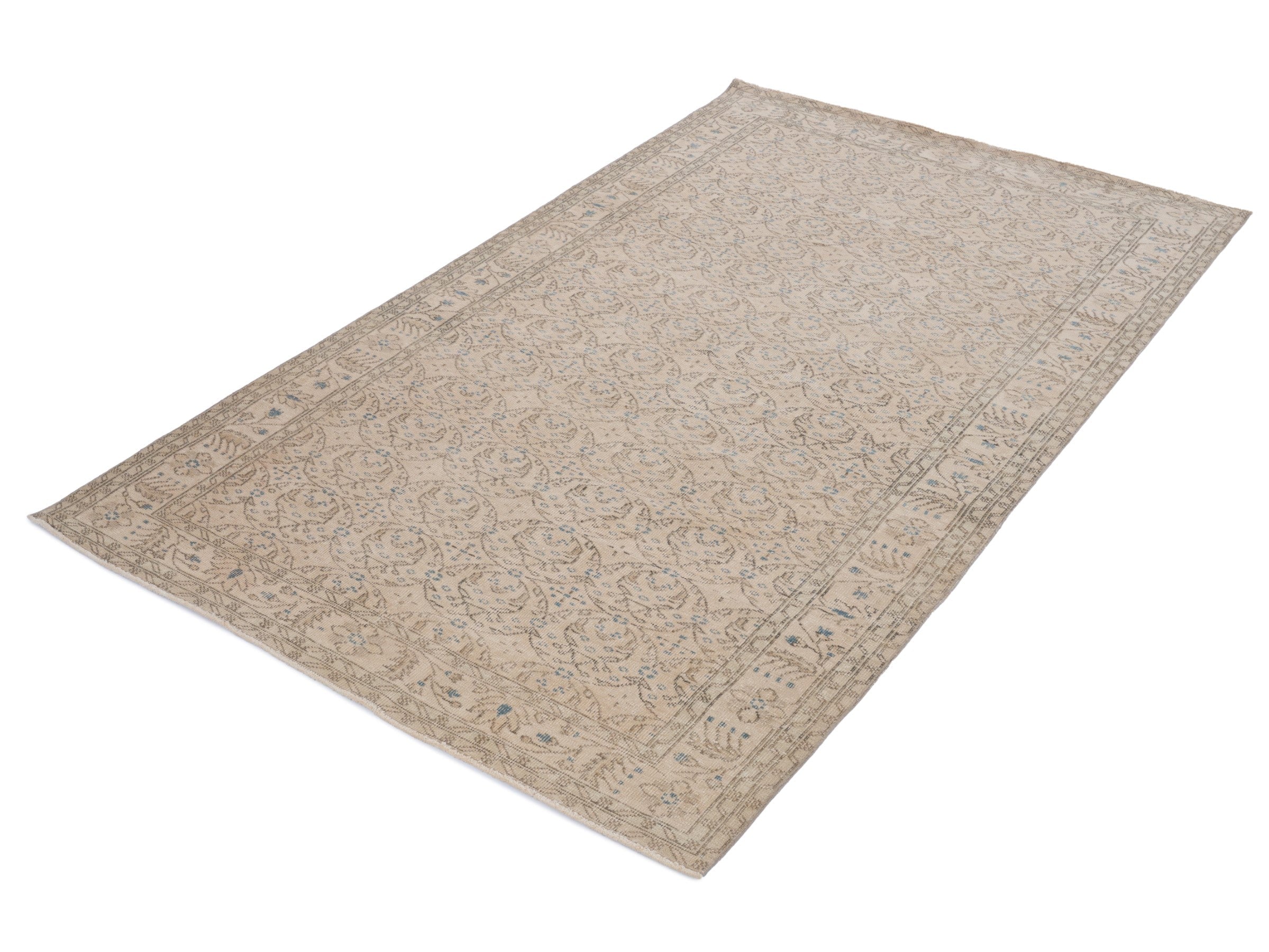 Turkish Isparta area rug in taupe and greige, view 3 of 10