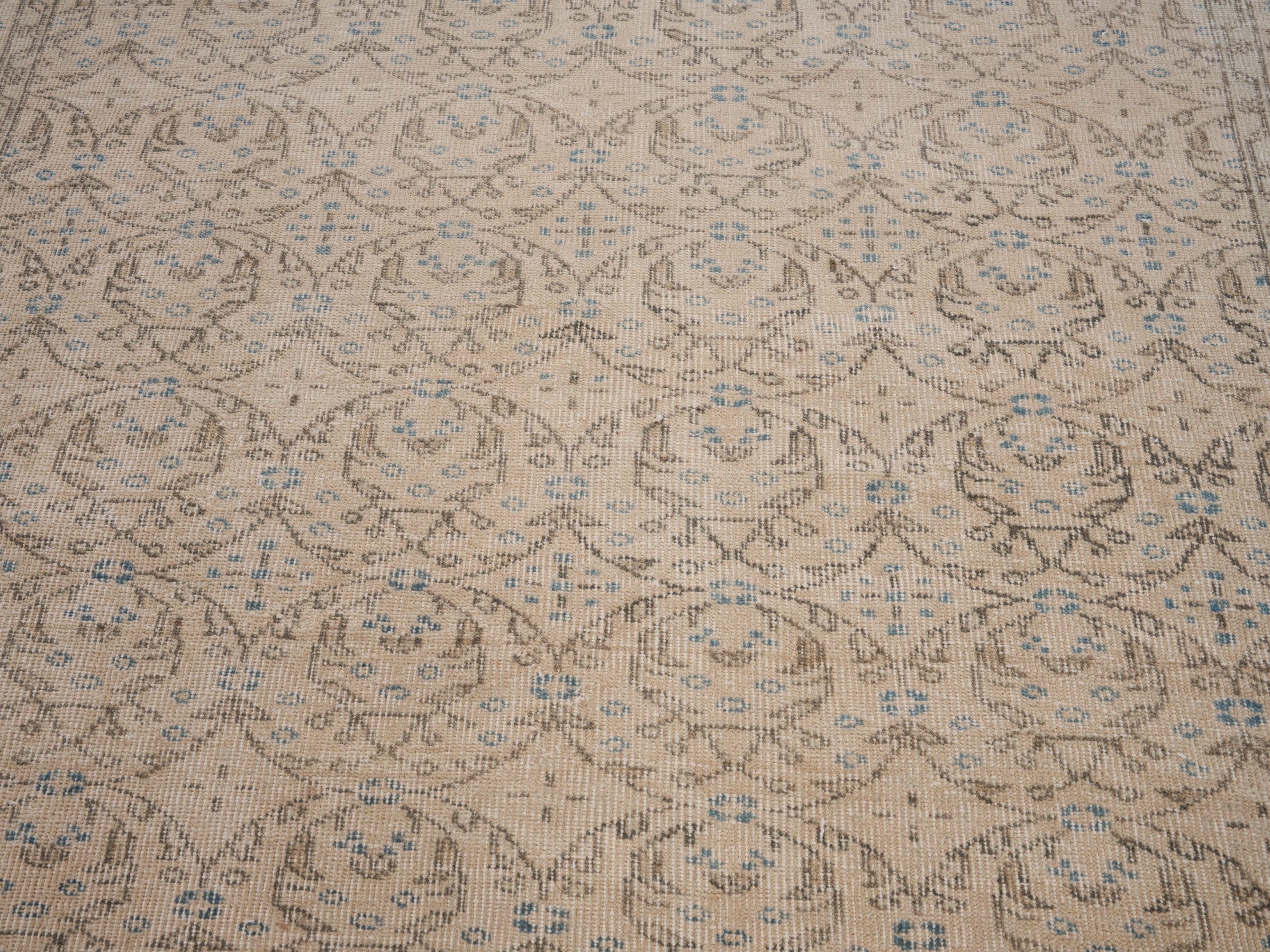 Turkish Isparta area rug in taupe and greige, view 4 of 10