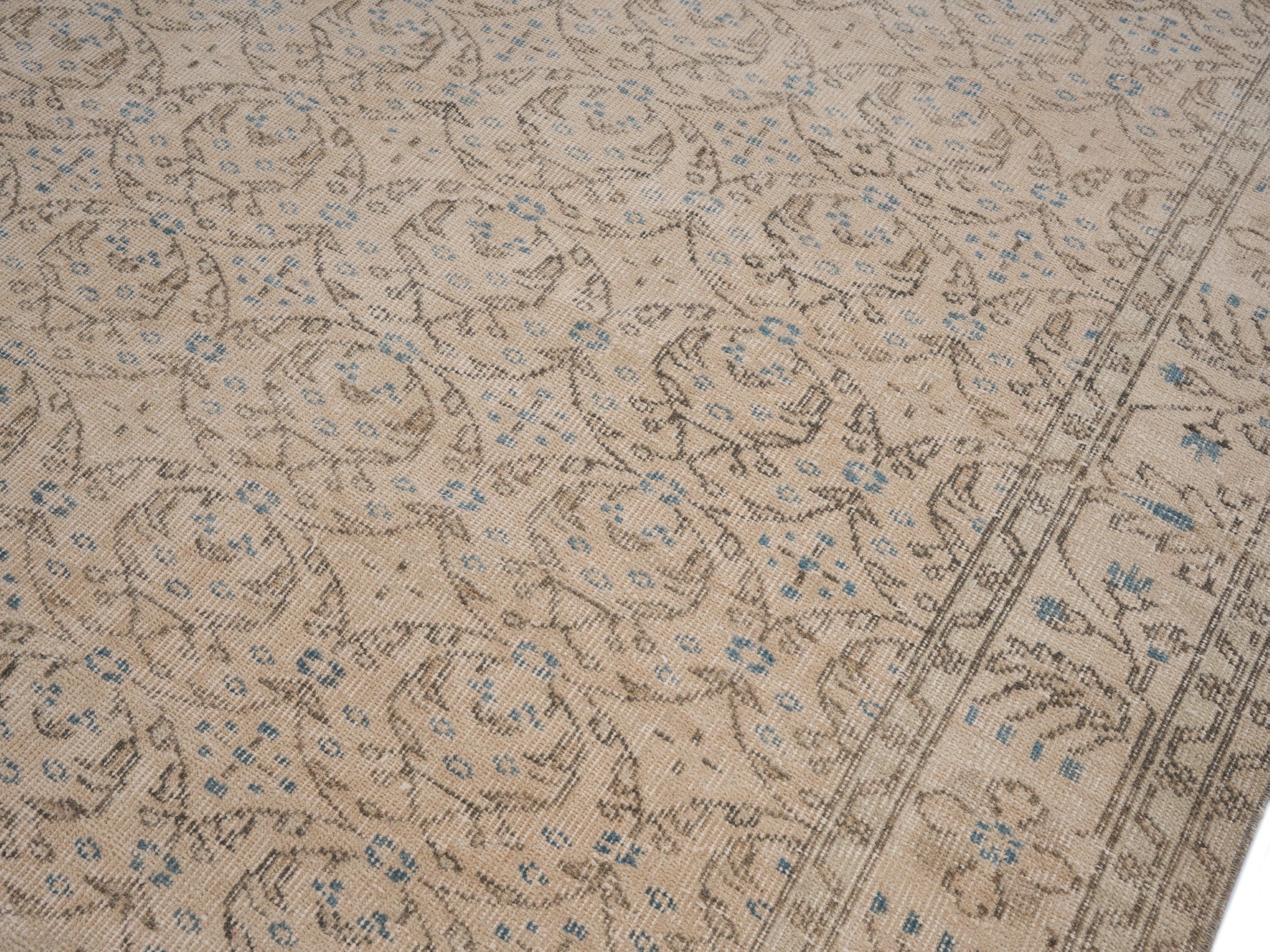 Turkish Isparta area rug in taupe and greige, view 5 of 10