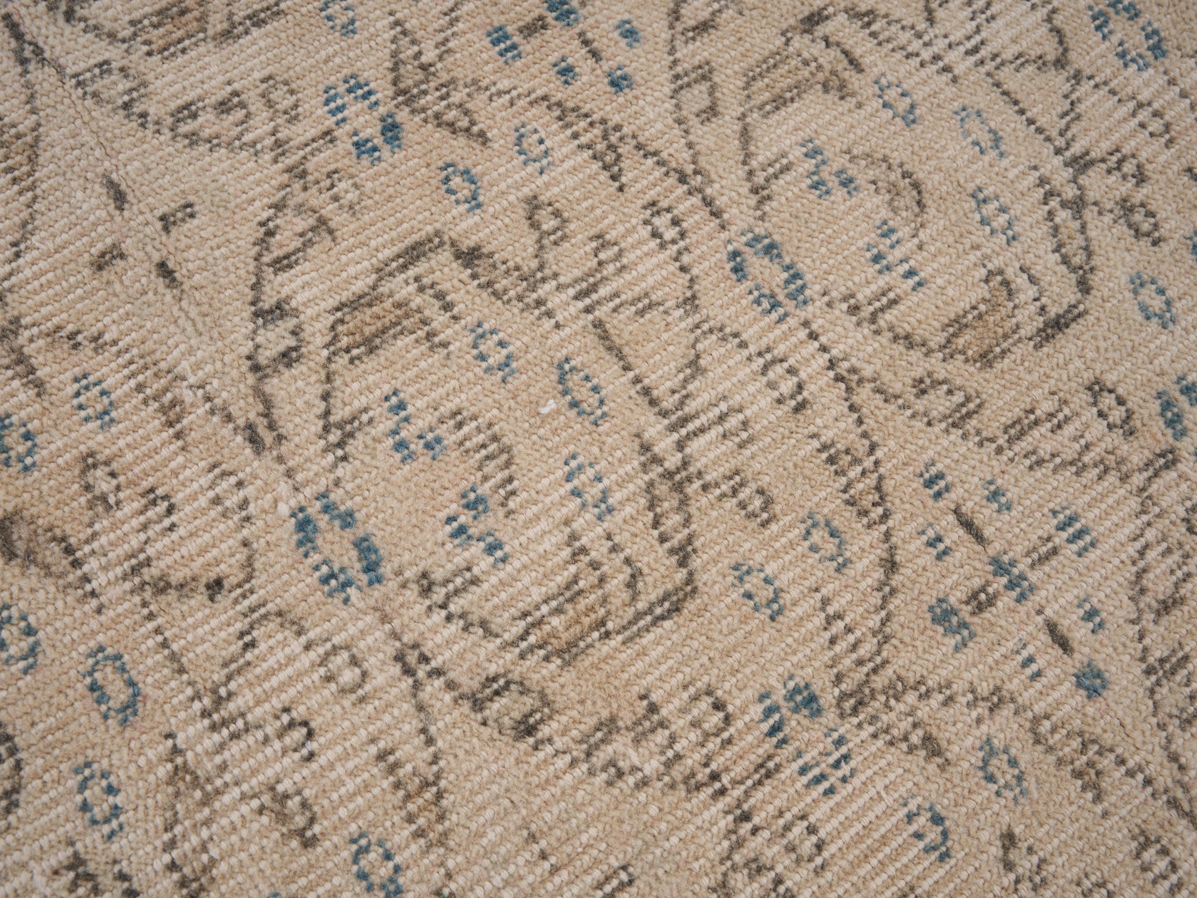 Turkish Isparta area rug in taupe and greige, view 7 of 10