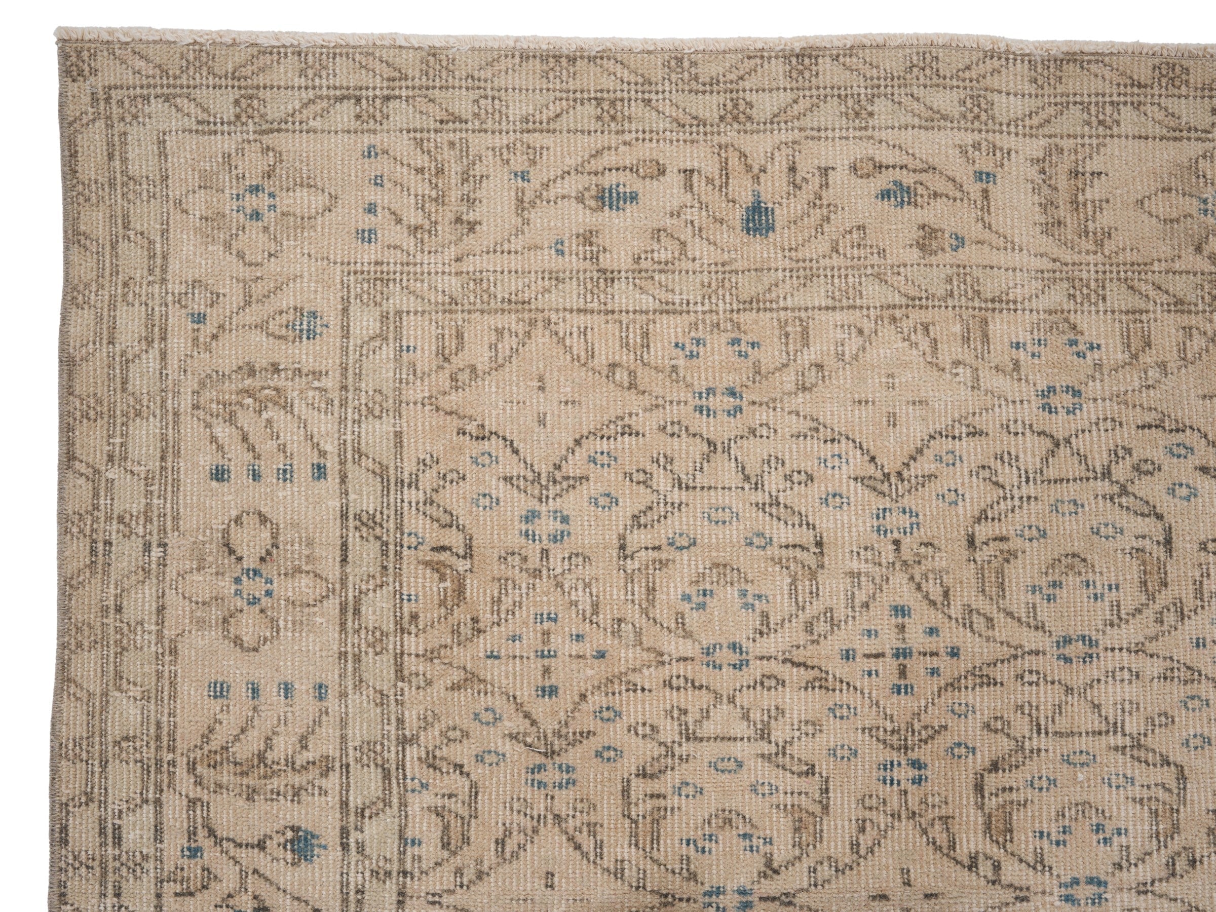 Turkish Isparta area rug in taupe and greige, view 8 of 10