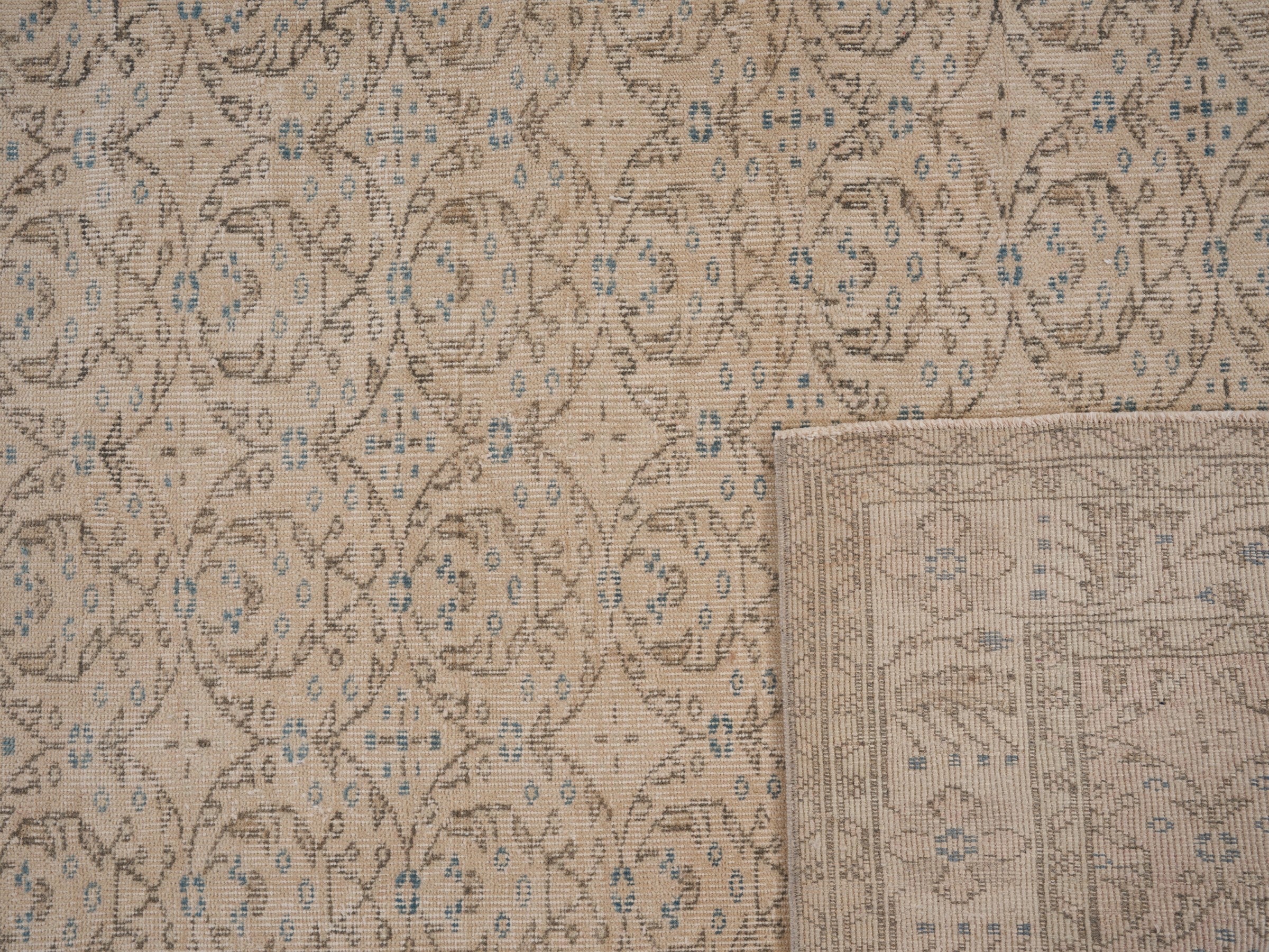 Turkish Isparta area rug in taupe and greige, view 10 of 10
