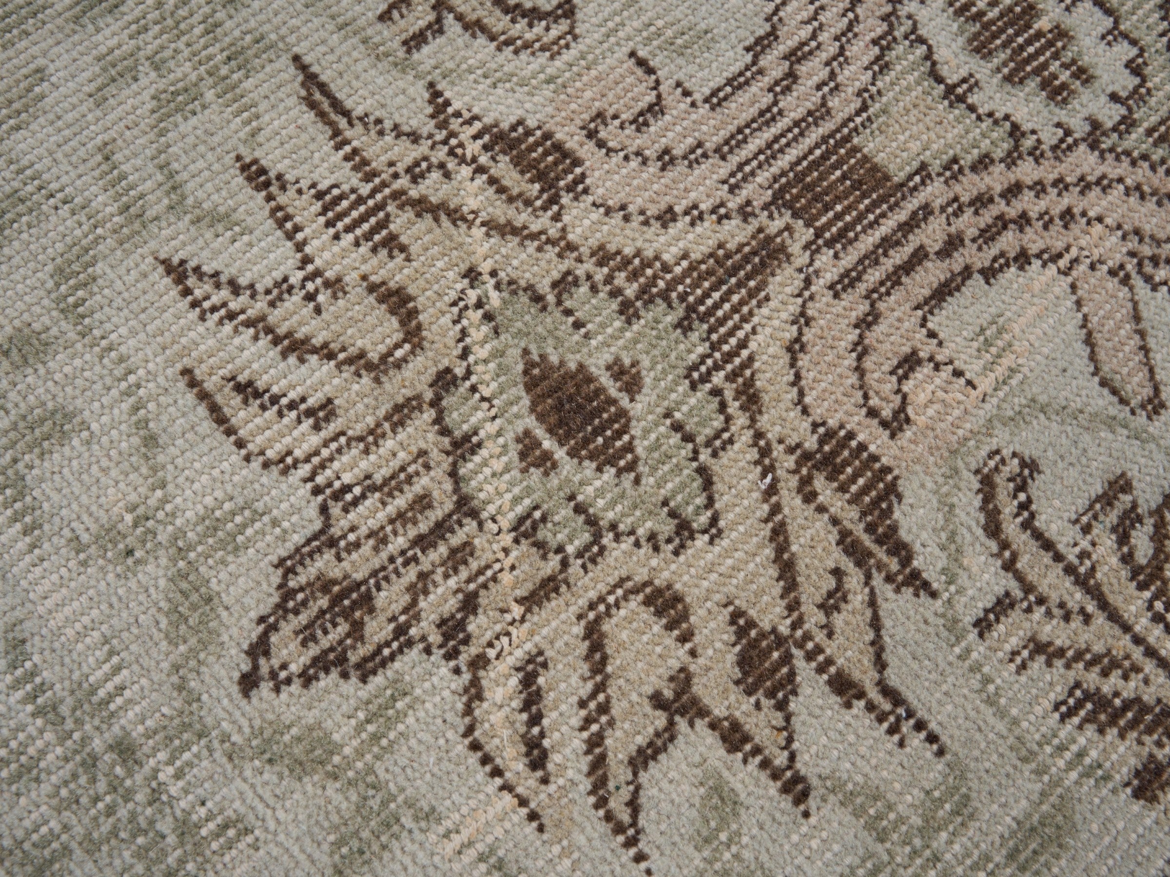 Turkish Isparta area rug in cream and faded red, view 7 of 10