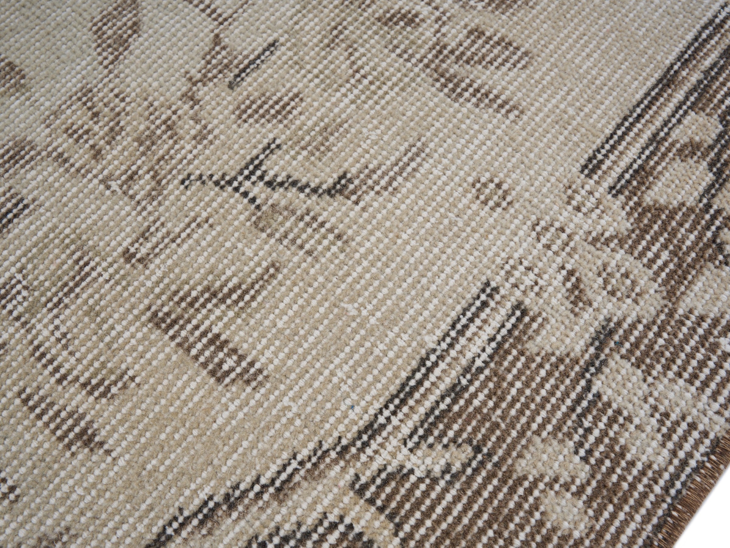 Turkish Isparta area rug in cream and greige, view 6 of 9